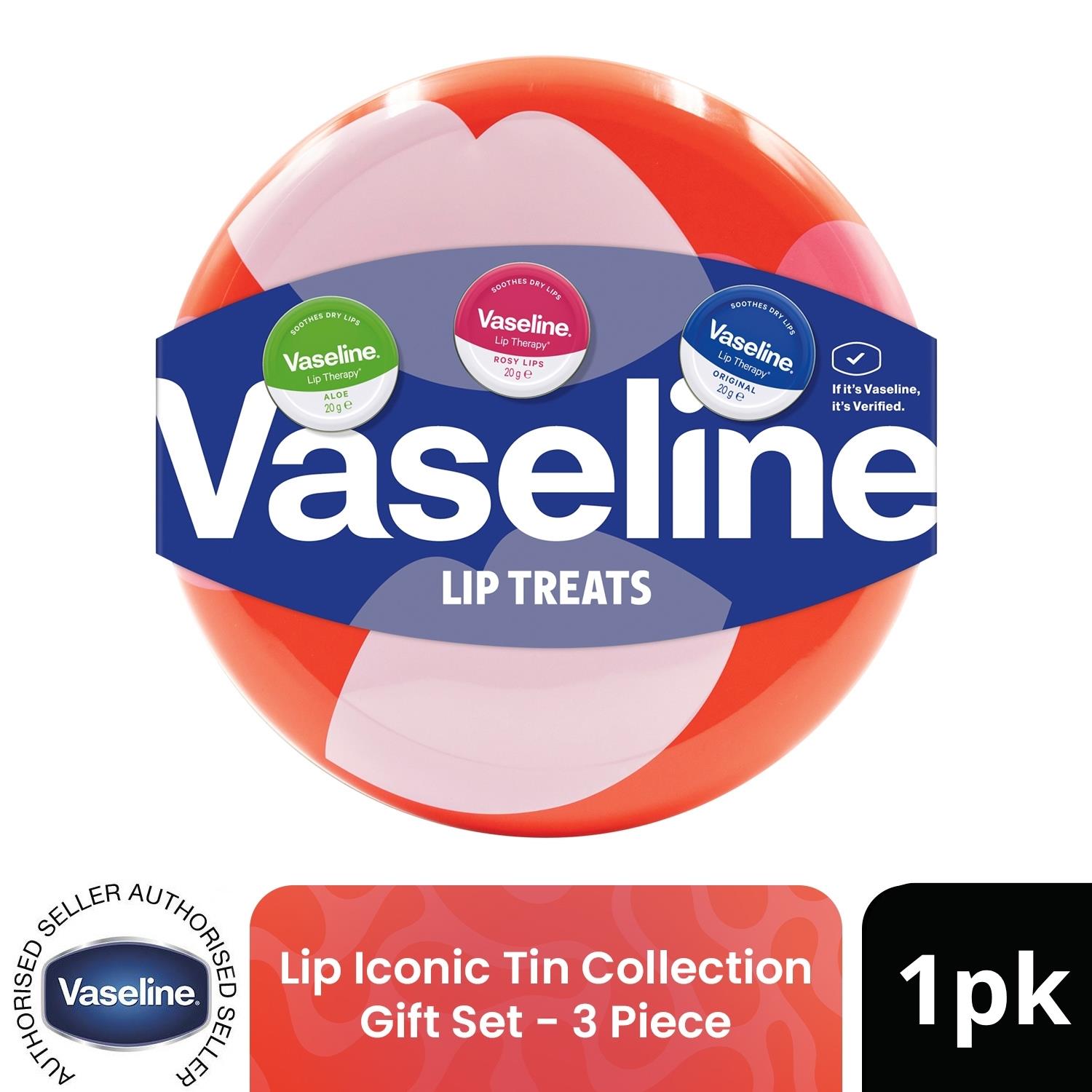 Vaseline Women's Multicolor Lip Iconic Tin Collection - Gift Set - 3 X 20G | Size: 1 Pack - Image 2