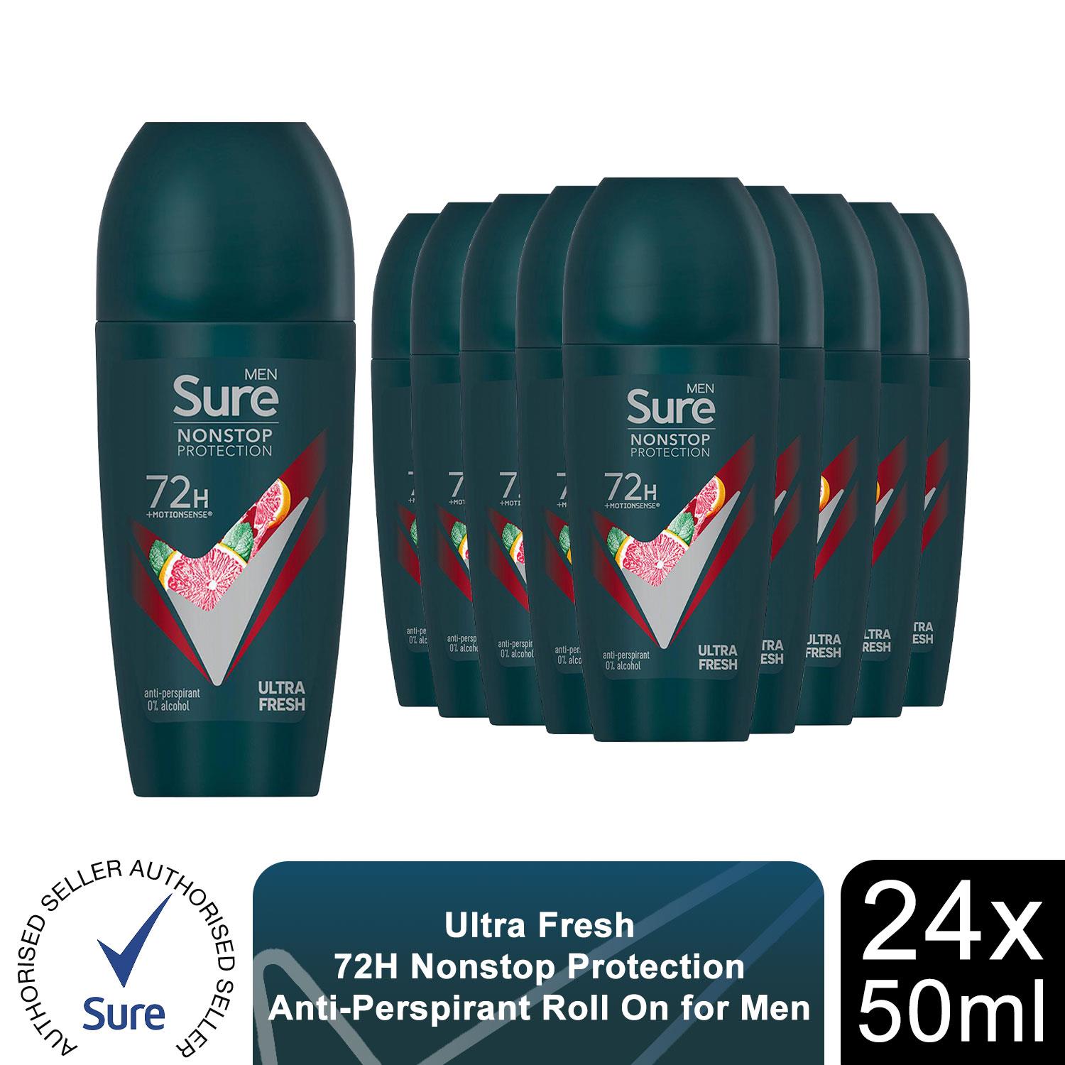 Sure Men Antiperspirant Deodorant Roll On 72H Nonstop Protection 50ml, 24 Pack - Picture 36 of 44