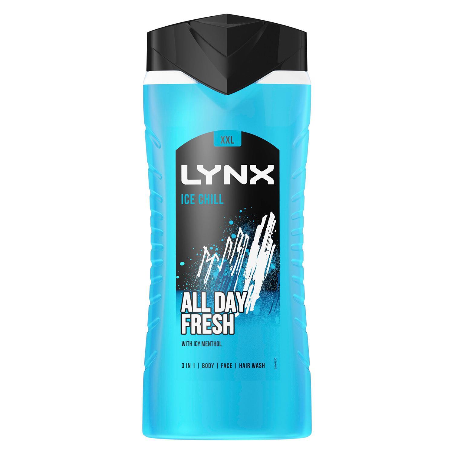 6x Lynx 12H Refreshing Shower Gel 500 ml & Manwasher Scrubbing