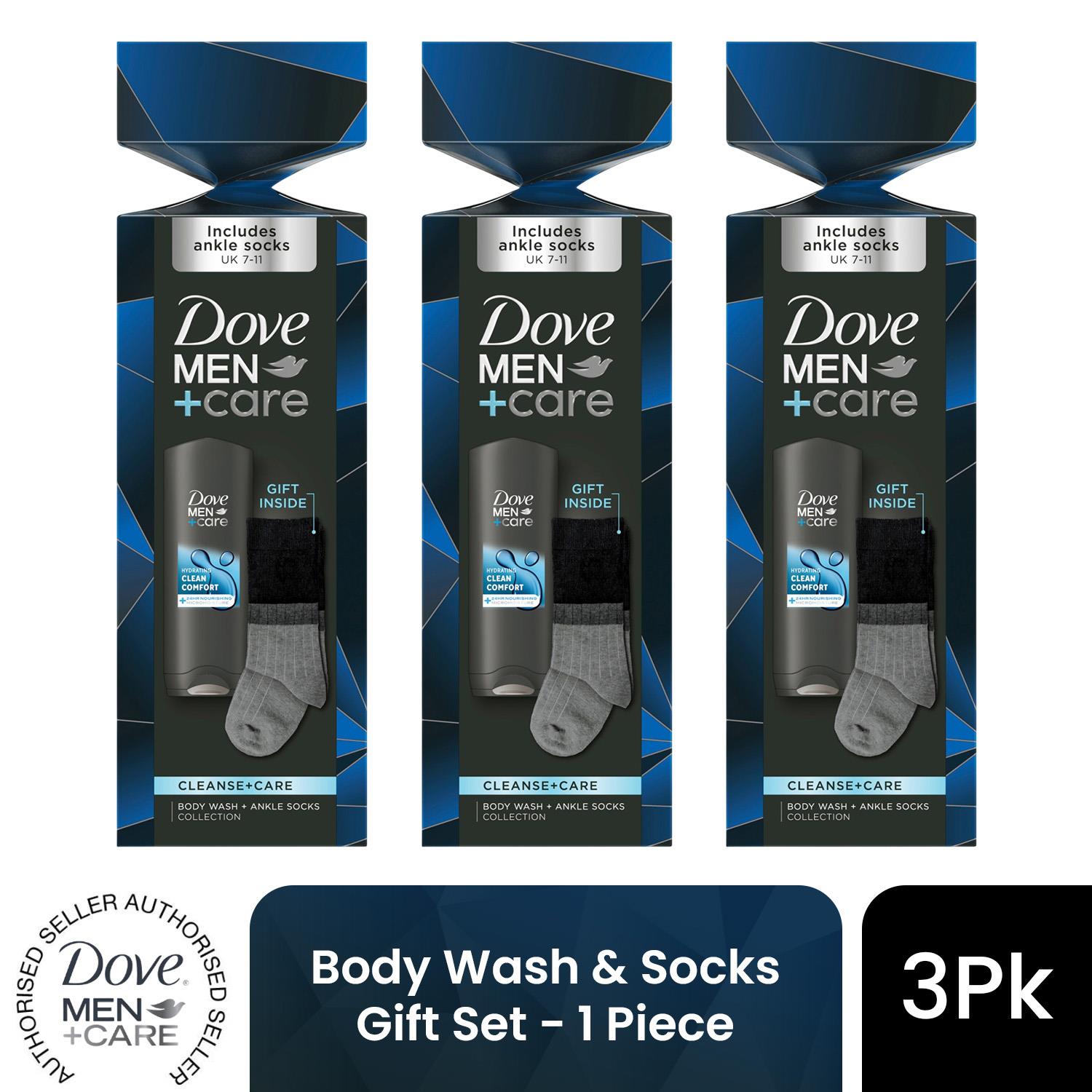 Dove Men+Care Cleanse+Care Body Wash and Socks Gift Set for Men with 250 ml Hydrating Body Wash and Size 7-11 Socks - Image 7