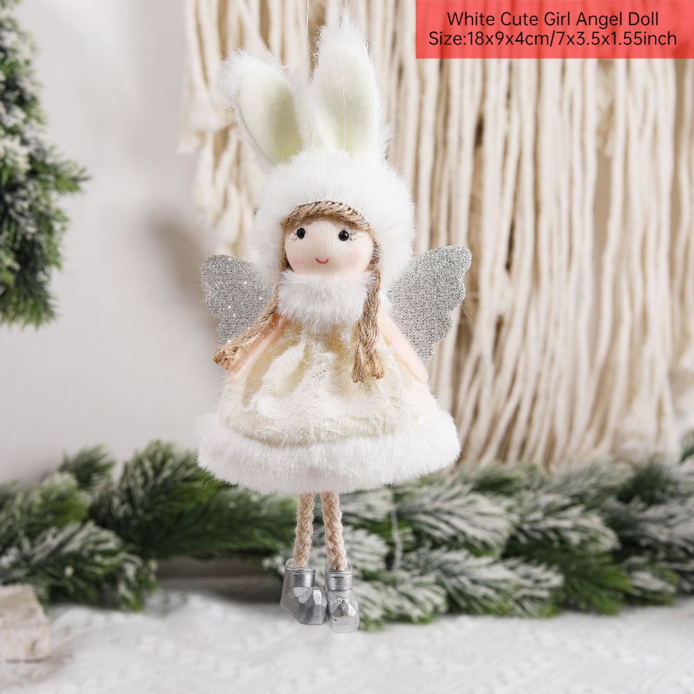 Merry Christmas 2024 Purple Angel Girl Doll Tree Pendant Decoration Noel Natal - Picture 12 of 48