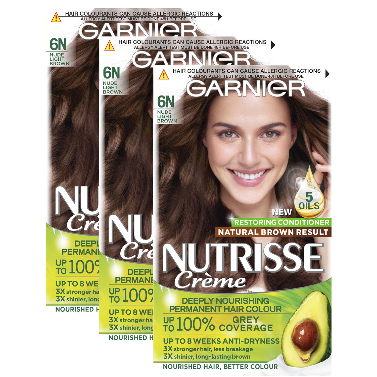 GARNIER NUTRISSE PERMANENT Hair Dye With Different Shades 3 Pack £17.99