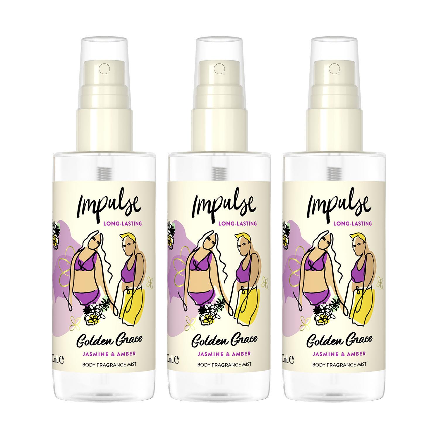 Impulse Body Mist with Long Lasting Fresh Fragrance Range for Women 3 Pack,100ml - Picture 28 of 61