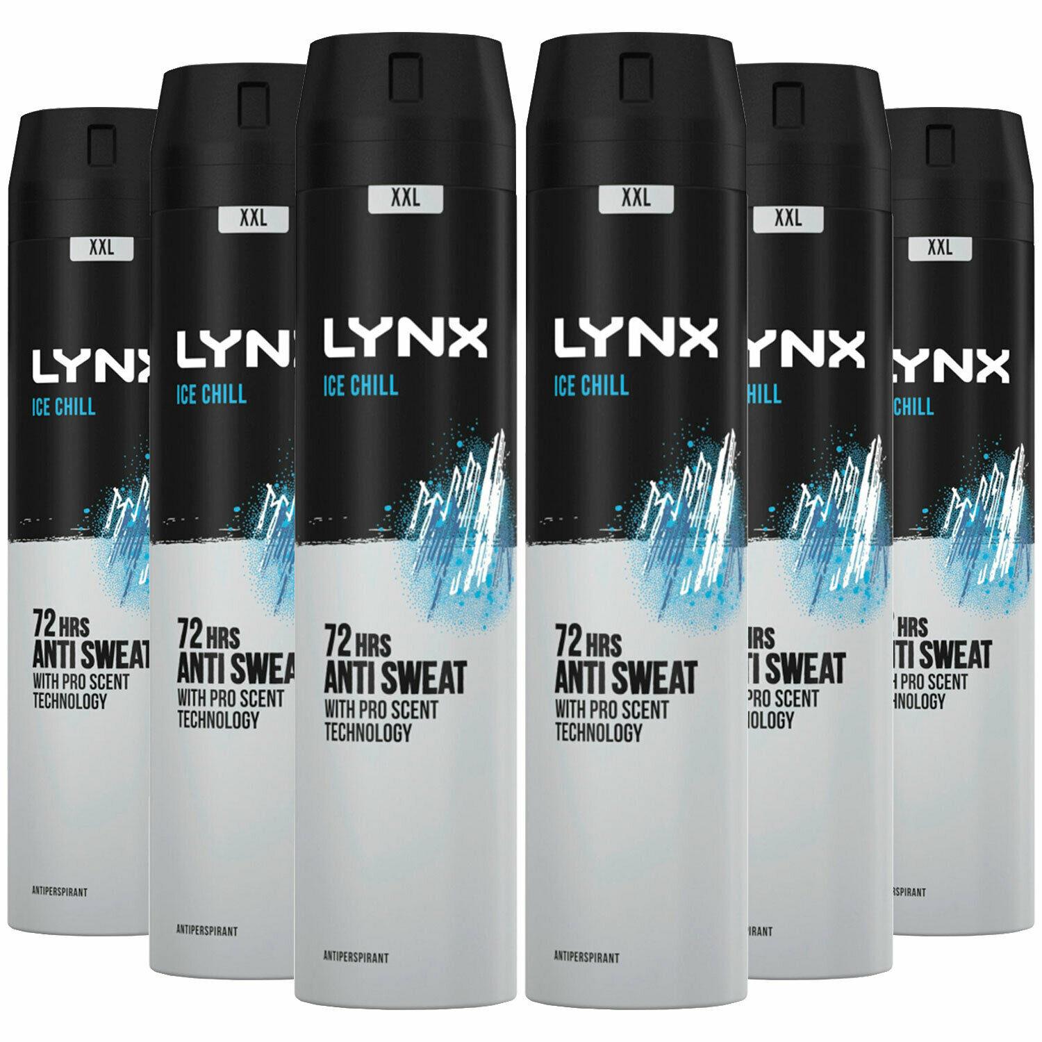 6 Pack Lynx XXL 72Hour Sweat Protection AntiPerspirant Deodorant