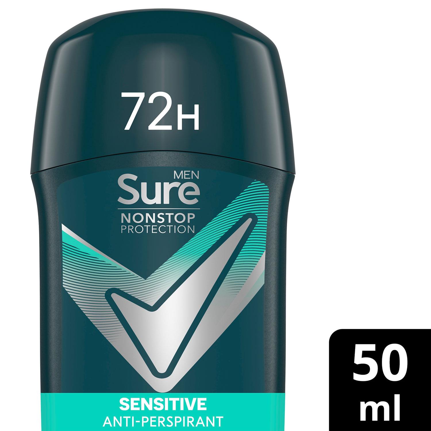 Sure Men AntiPerspirant Deodorant Stick Sensitive 72H Nonstop Protection, 50ml - Picture 53 of 98