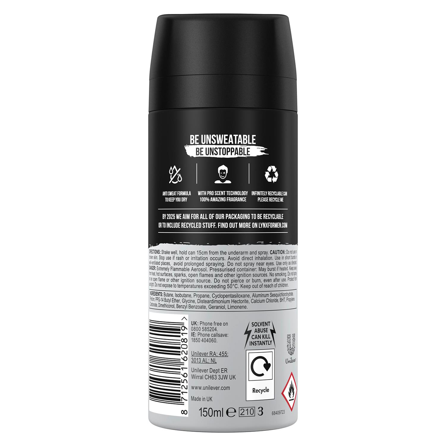 Lynx 72H Anti Sweat Body Spray Africa/Gold/Black/Dark Temptation, 3x or 6x 150ml - Picture 37 of 49