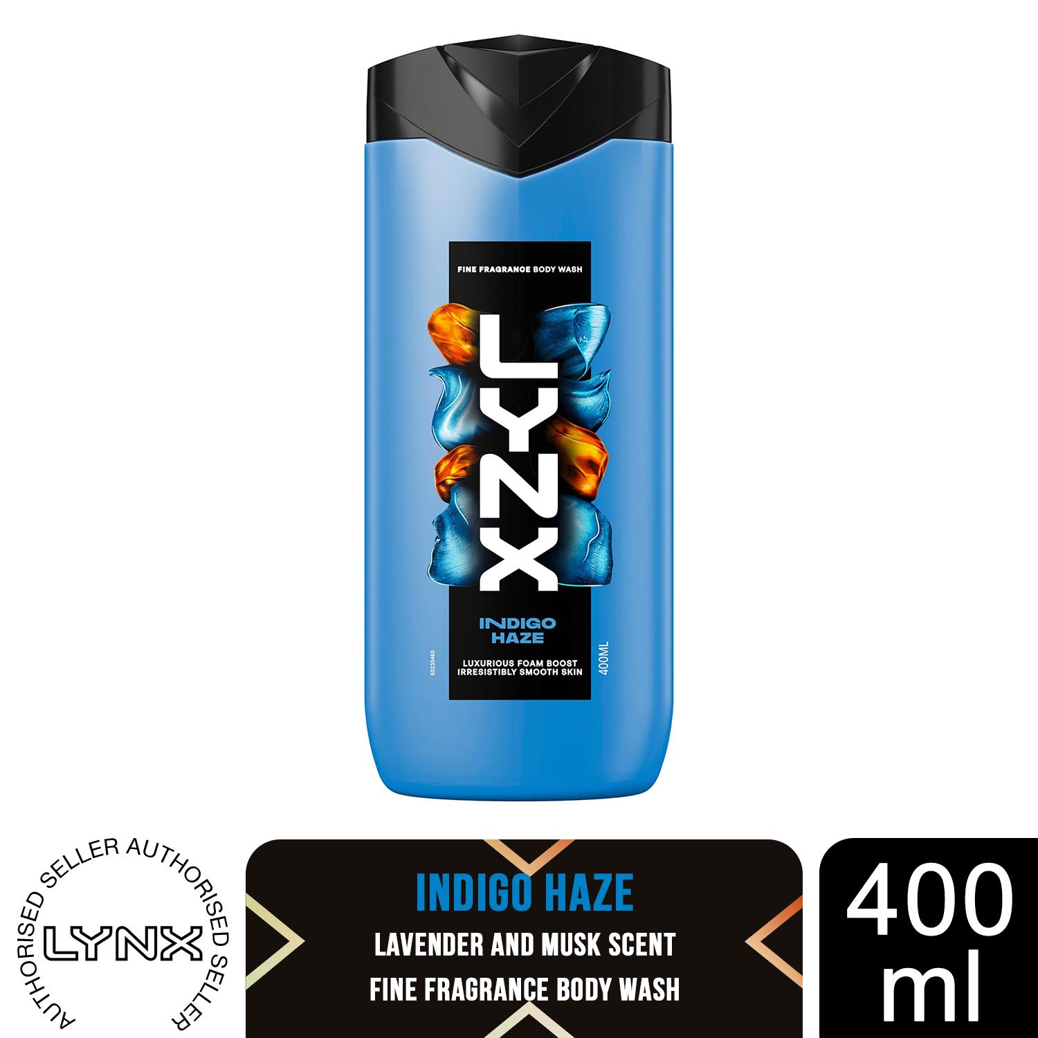 Lynx Fine Fragrance Indigo Haze Body Wash Premium Scent Lavender Musk 400ml