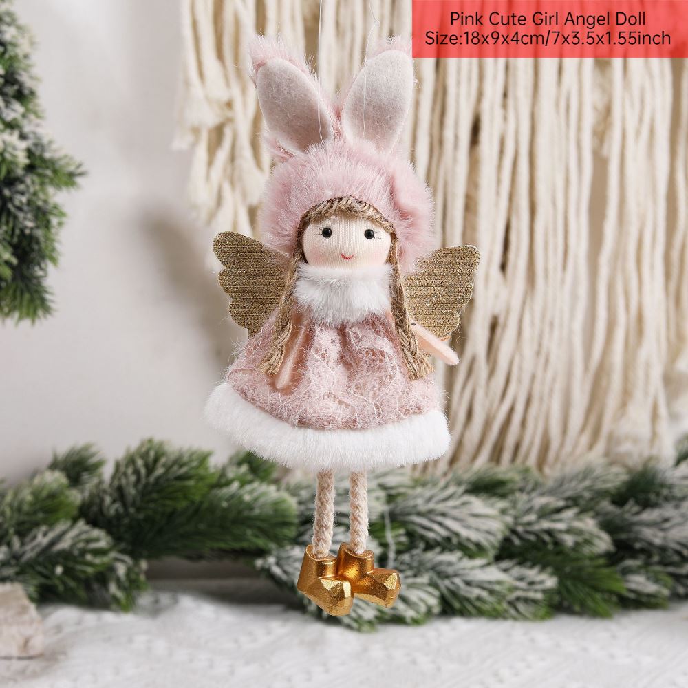 Merry Christmas 2024 Purple Angel Girl Doll Tree Pendant Decoration Noel Natal - Picture 11 of 48