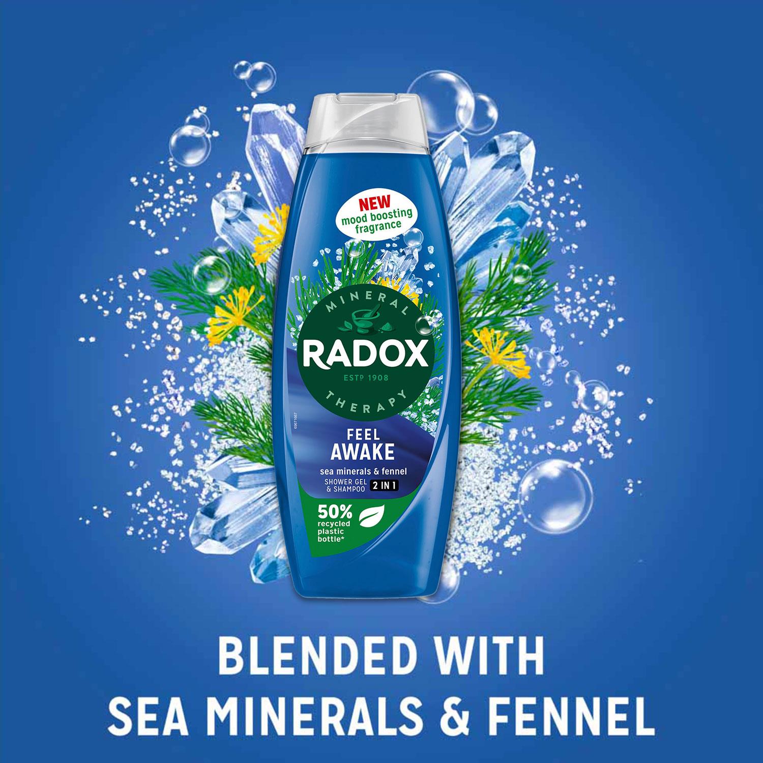 Gel de ducha terapia mineral Radox con nueva fragancia estimulante del estado de ánimo 675 ml, paquete de 3 - Imagen 13 de 45