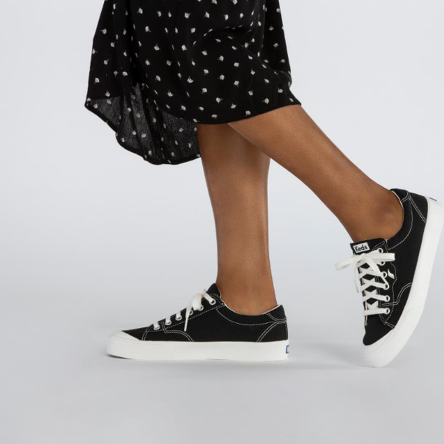 Keds Crew Kick 75 Núcleo Orgánico Lona Algodón Orgánico Negro WF64824, Talla Selecta - Imagen 14 de 20