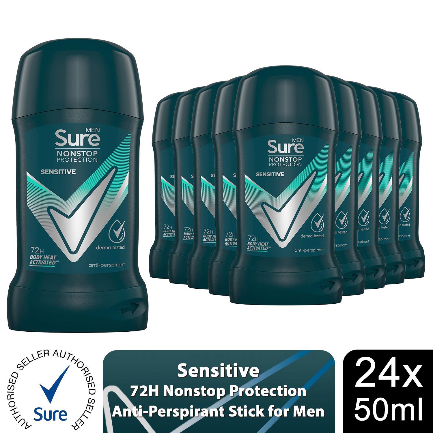 Sure Men AntiPerspirant Deodorant Stick Sensitive 72H Nonstop Protection, 50ml - Picture 66 of 98