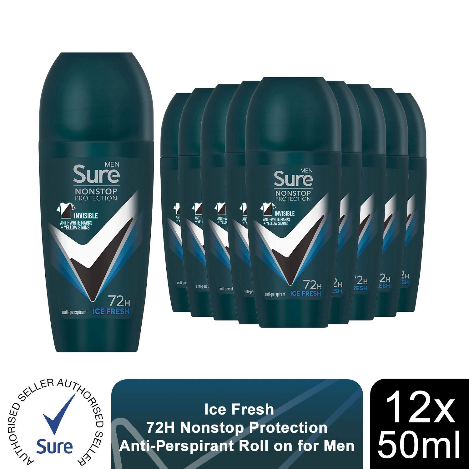 Sure Men Antiperspirant Deodorant Roll On 72H Nonstop Protection 50ml, 12 Pack - Picture 13 of 44
