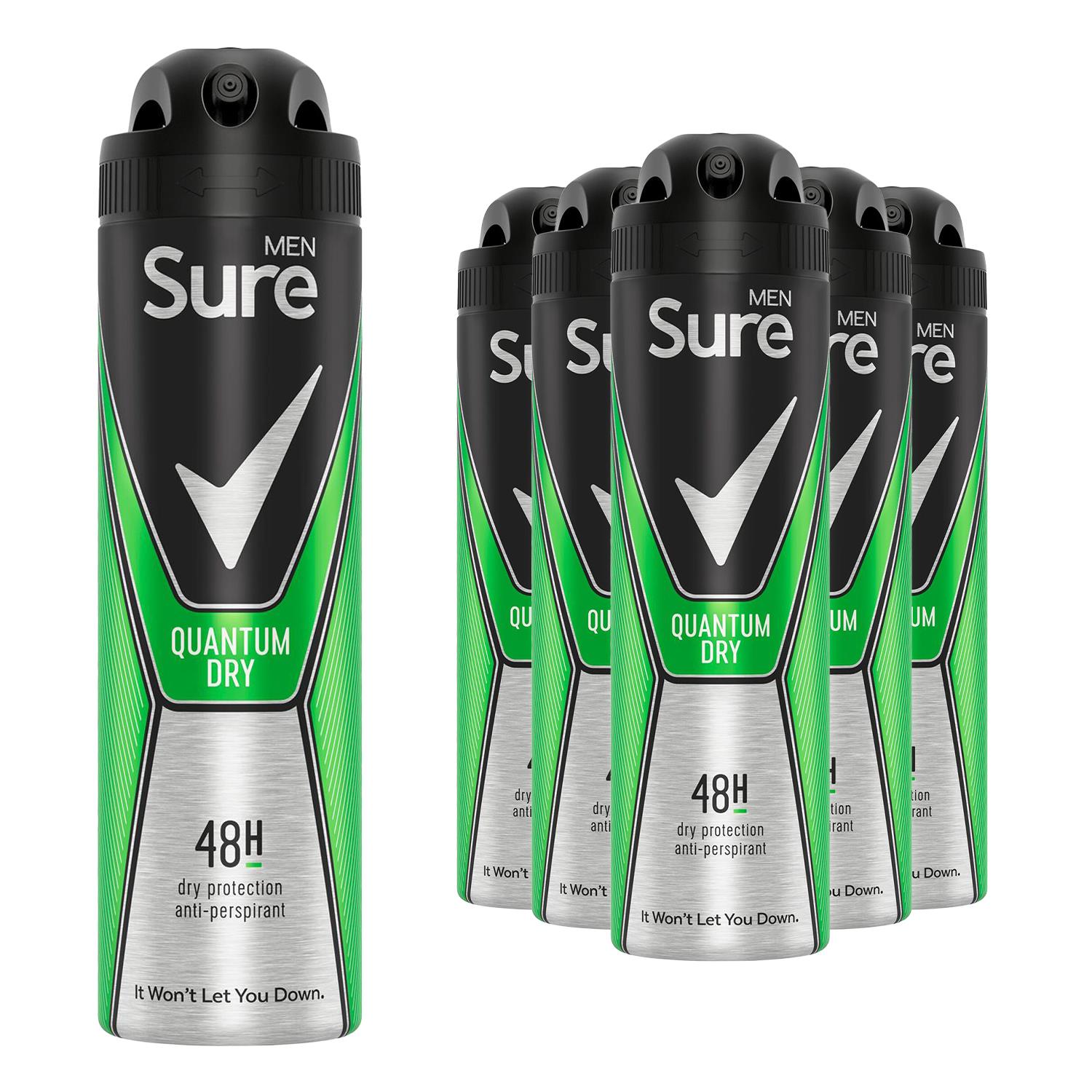 Sure Men Anti-Perspirant 48 Hour Protection Deodorant Spray, 6 Pack, 150ml - Picture 33 of 45