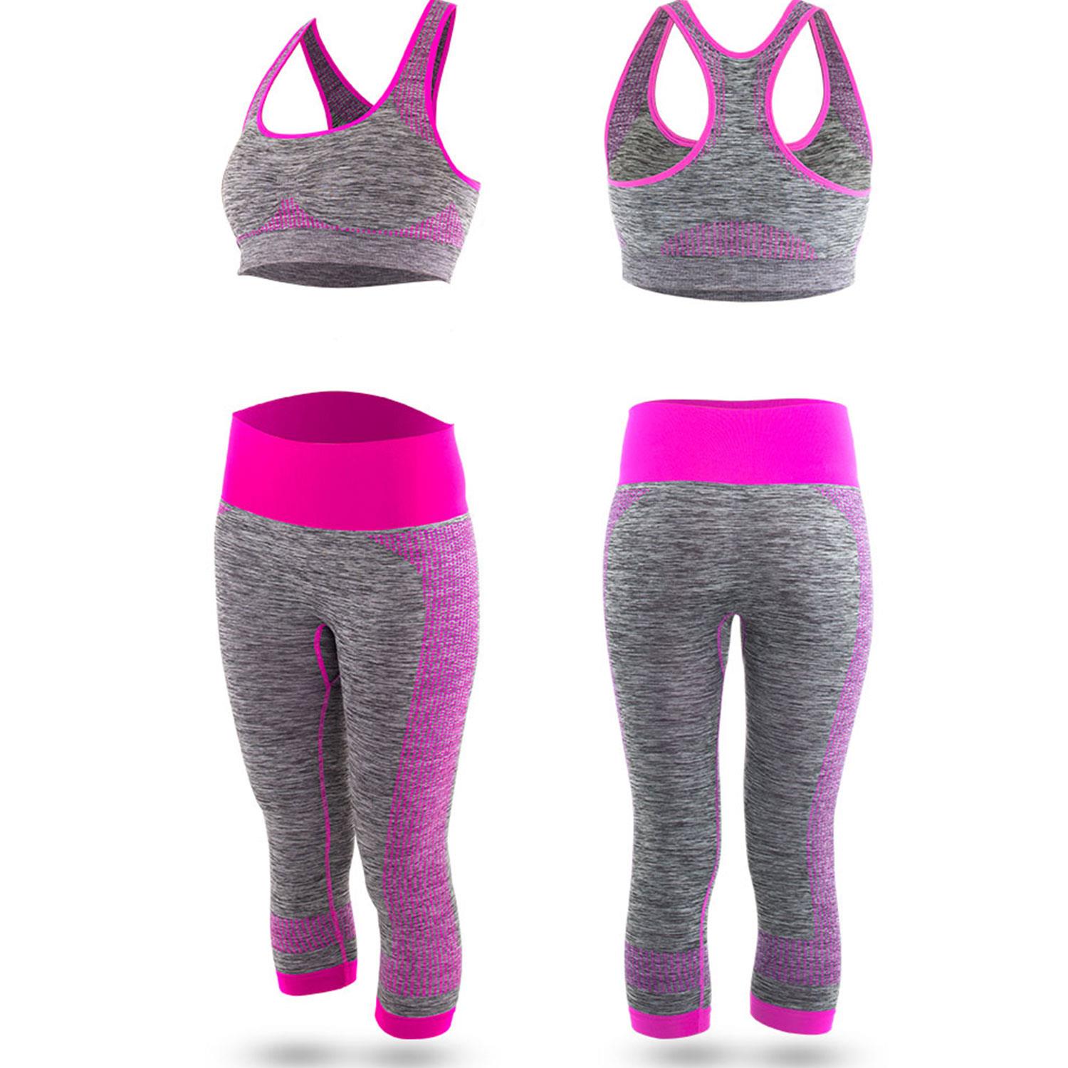 Aquarius Fitness Women Yoga Sportswear Set Green or Pink - Picture 25 of 32