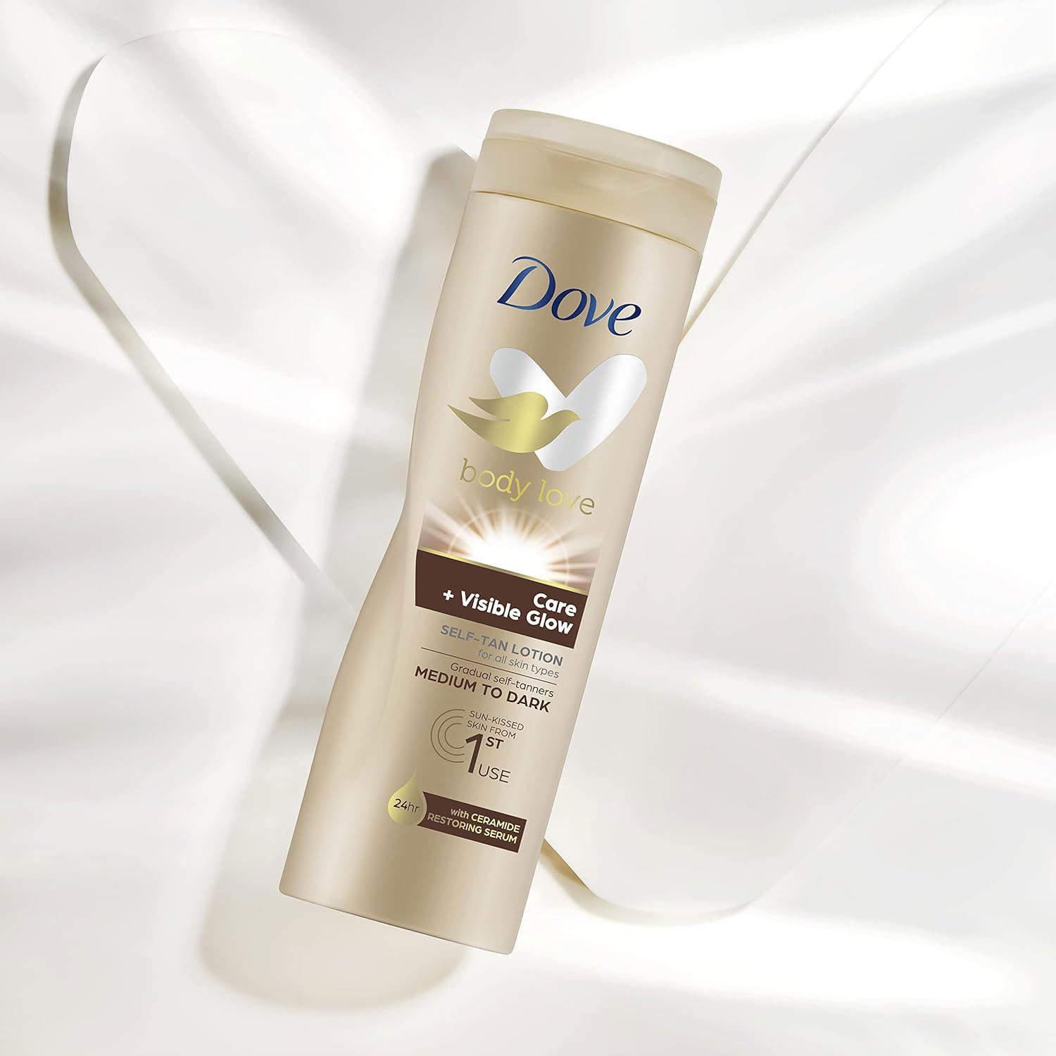 Dove Self Tan Body Lotion Nourishing Deep Care + Moisturizing Lotion, 2x400ml - Produktbild 6