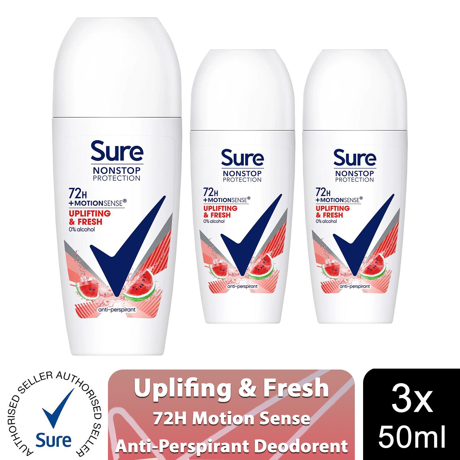 Sure Women Motion Sense AP Deodorant Roll-on 72H Nonstop, Protection 50ml, 3Pack - Picture 38 of 46
