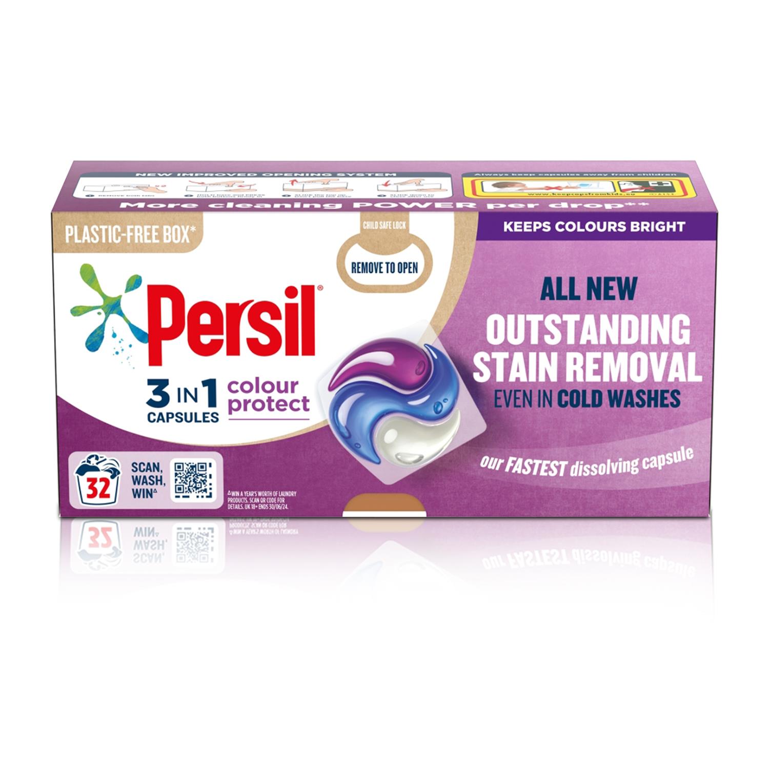 Persil 3-in-1 Washing Capsules, Colour Protect, Bio or Non-bio, 32 Washes - Picture 80 of 130