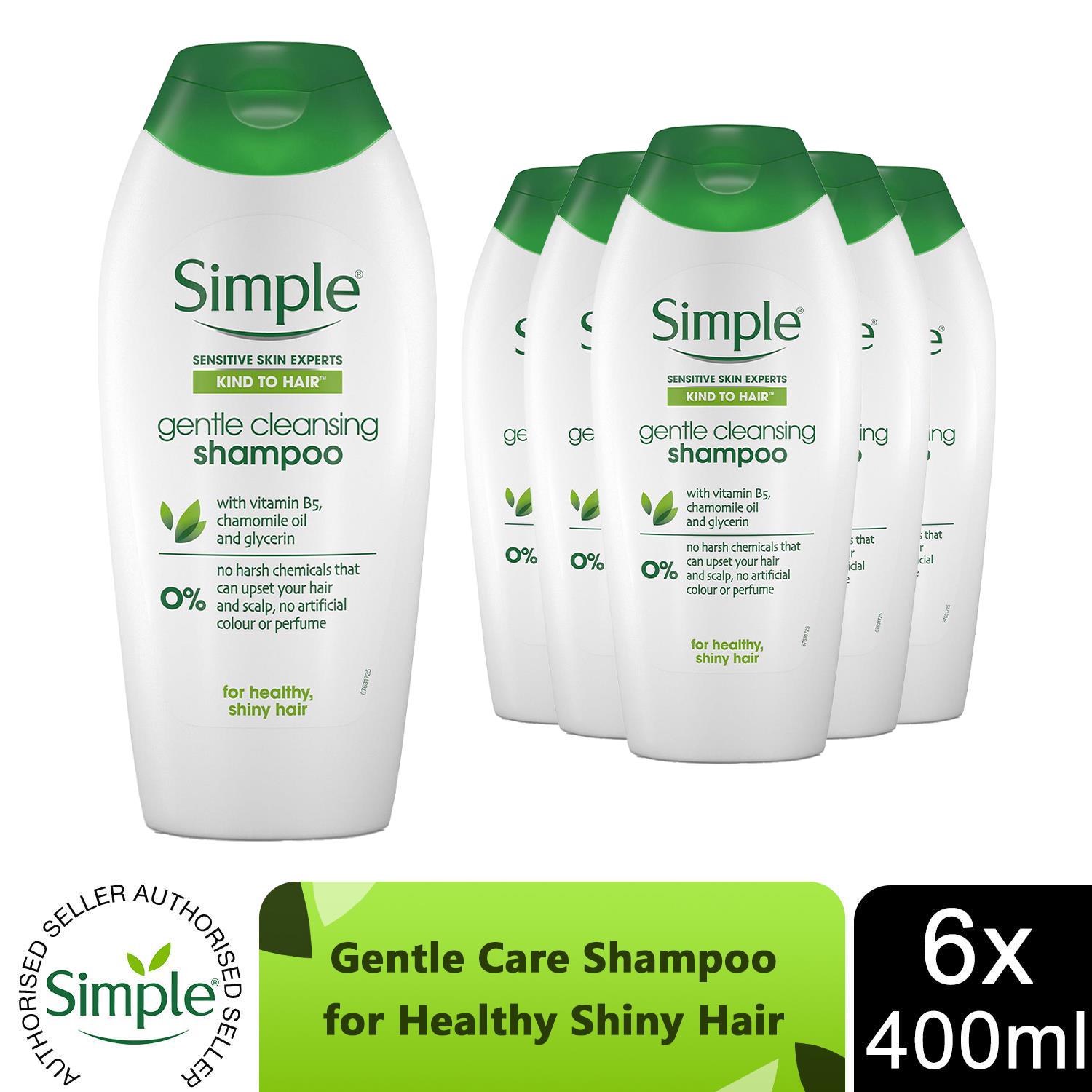 6 x 400ml Simple Kind to Hair Gentle Care Shampoo with Vitamin B5 - Picture 10 of 20