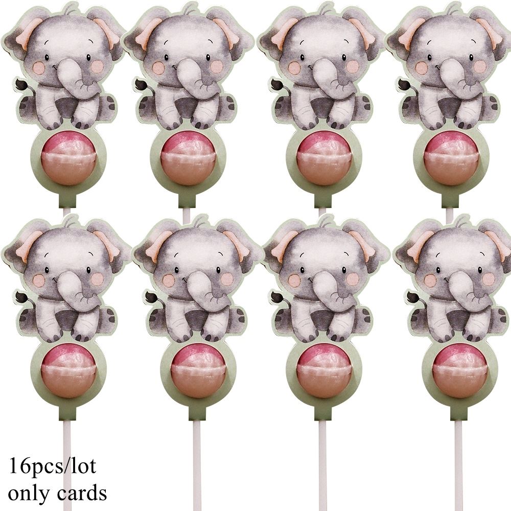 Tissy 16PCS Wild Animal Lollipop Cards for Jungle Safari Parties - Picture 9 of 10