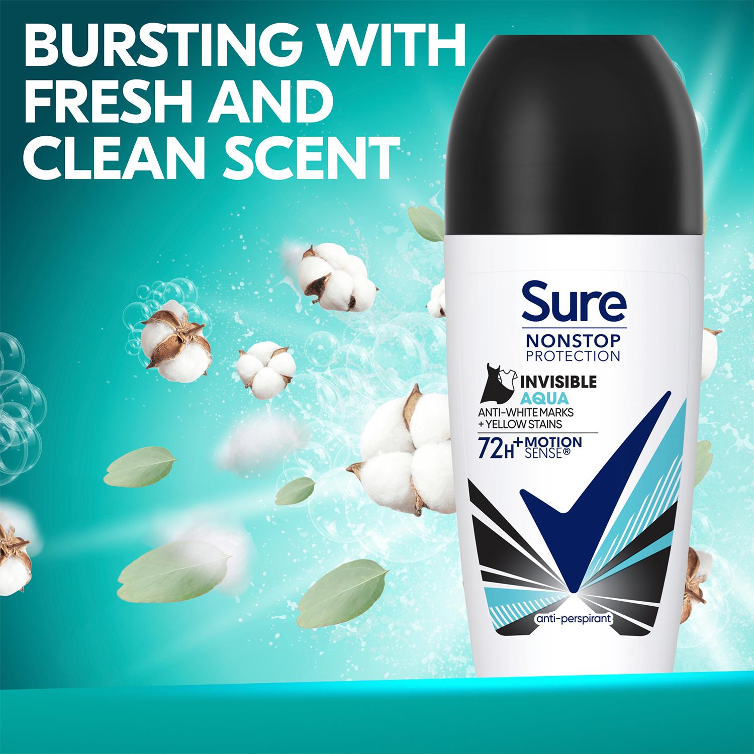 Sure Women Motion Sense AP Deodorant Roll-on 72H Nonstop, Protection 50ml, 3Pack - Picture 23 of 46