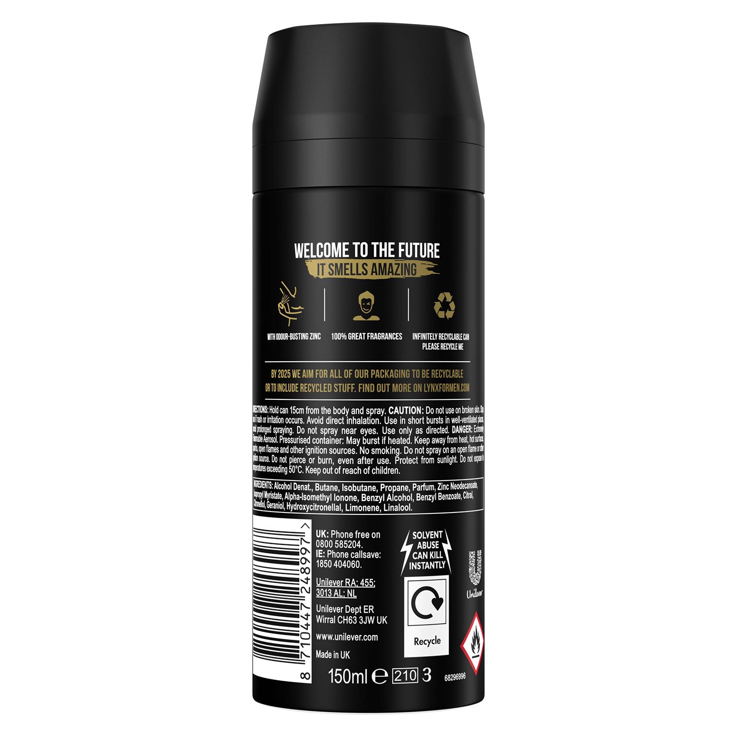 Lynx 48-Hour Odour Protection Body Spray Deodorant, 3 or 6 Pack, 150ml - Picture 157 of 185
