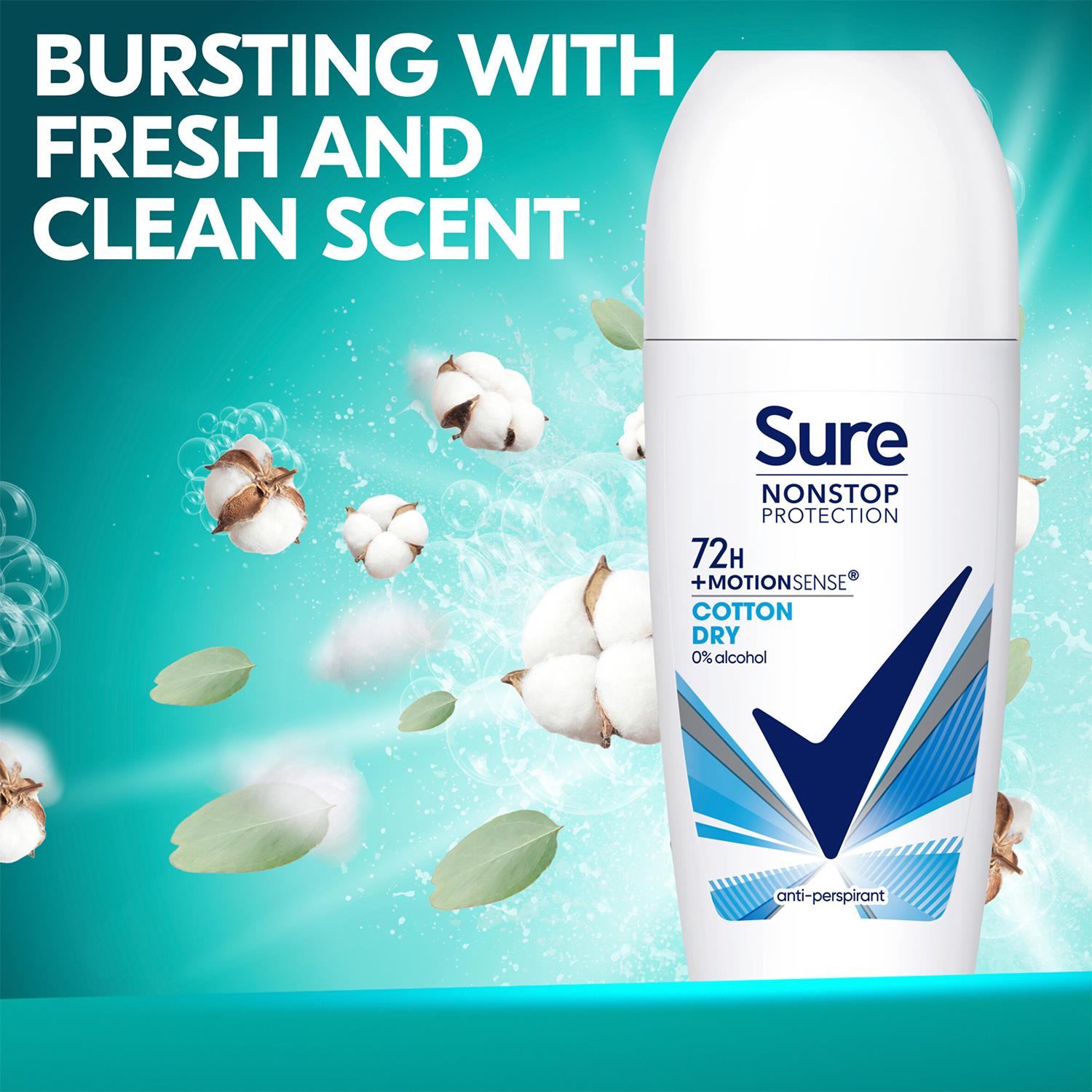 Sure Women Motion Sense AP Deodorant Roll-on 72H Nonstop, Protection 50ml, 3Pack - Picture 14 of 46