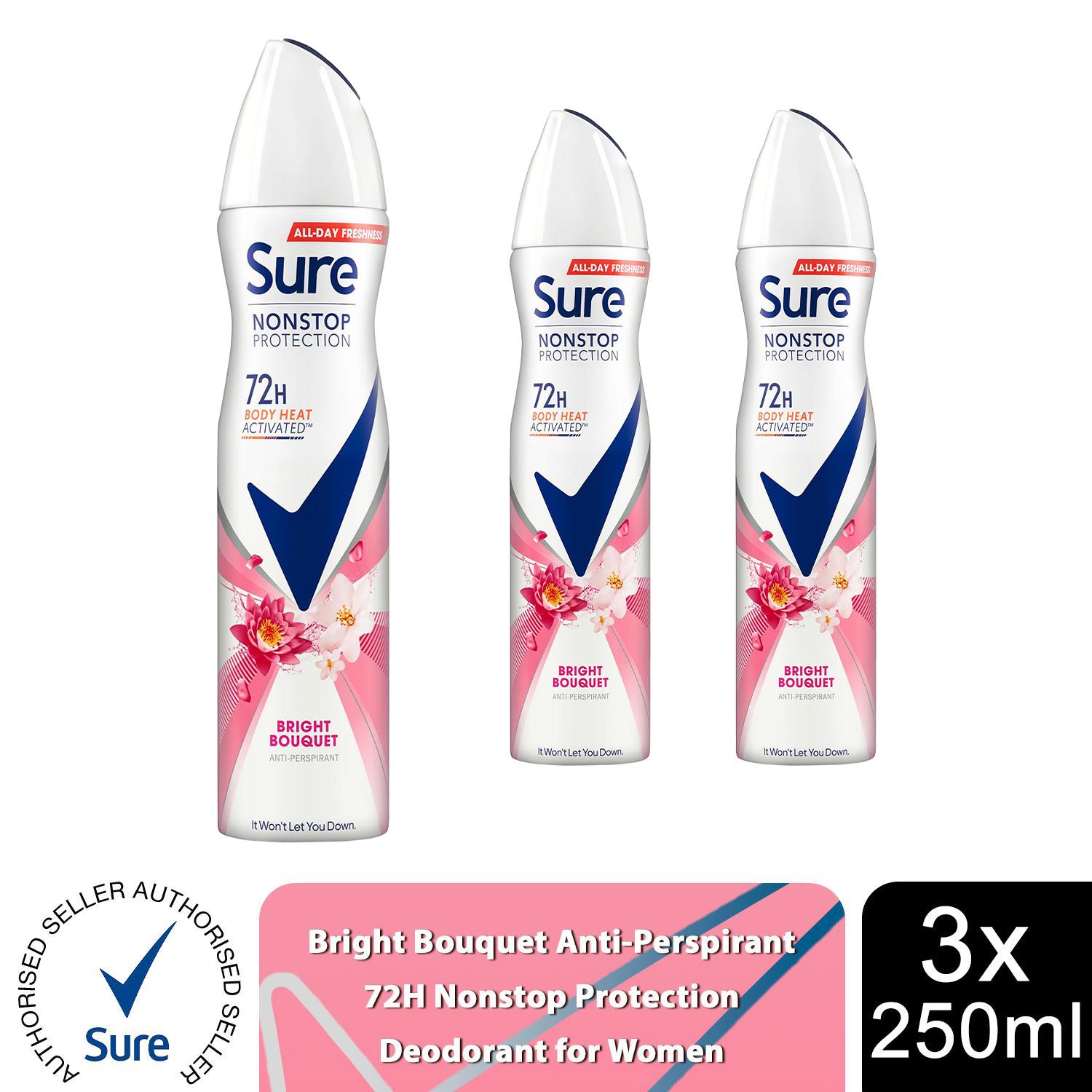 Sure Women Anti-perspirant 72H Nonstop Protection Deodorant, 250ml 3 Pack - Picture 13 of 91