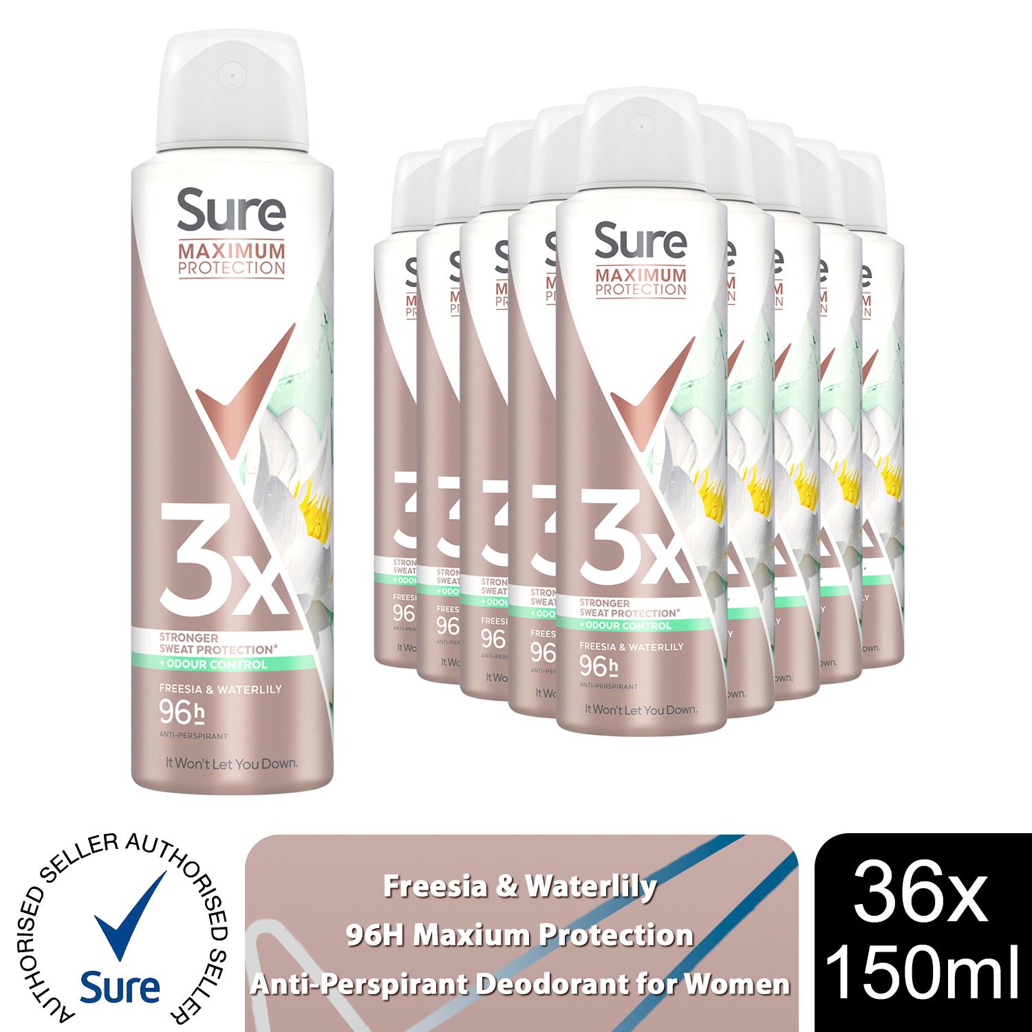 Sure Women Anti-Perspirant 96H Maximum Protection Deo 150ml, Select Scent & Pack - Picture 186 of 200