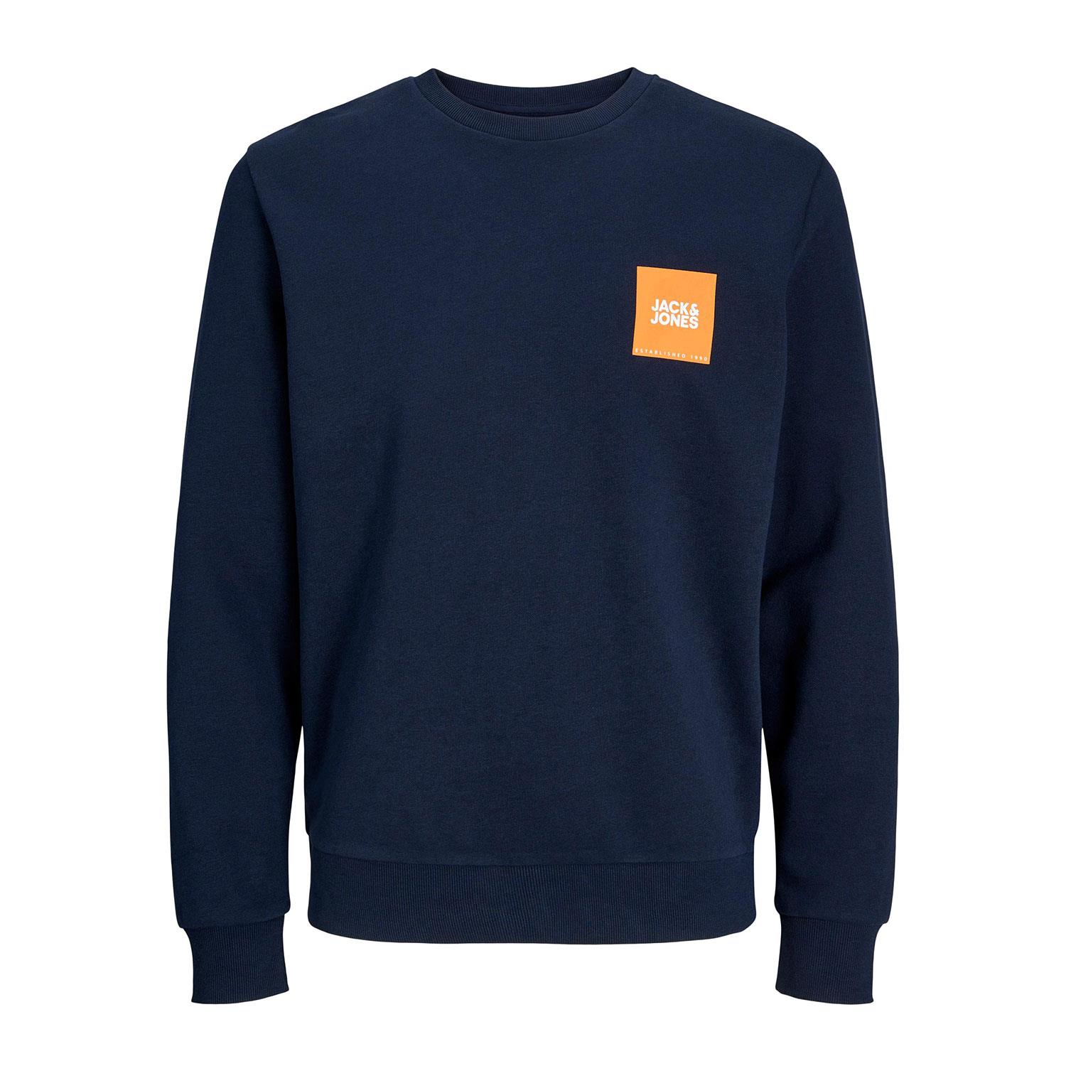 Jack & Jones Sweatshirt Crew Neck & Long Sleeve T-shirt for Men Navy Blazer - Picture 12 of 12