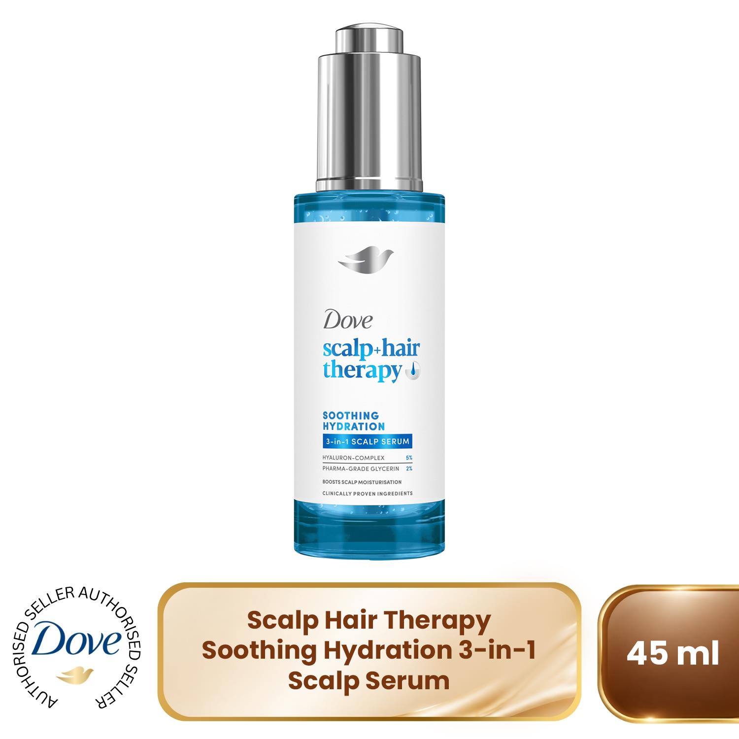 Dove Scalp + Hair Therapy Soothing Hydration 3-in-1 Scalp Serum hair treatment to boost scalp moisturisation 45 ml - Image 2