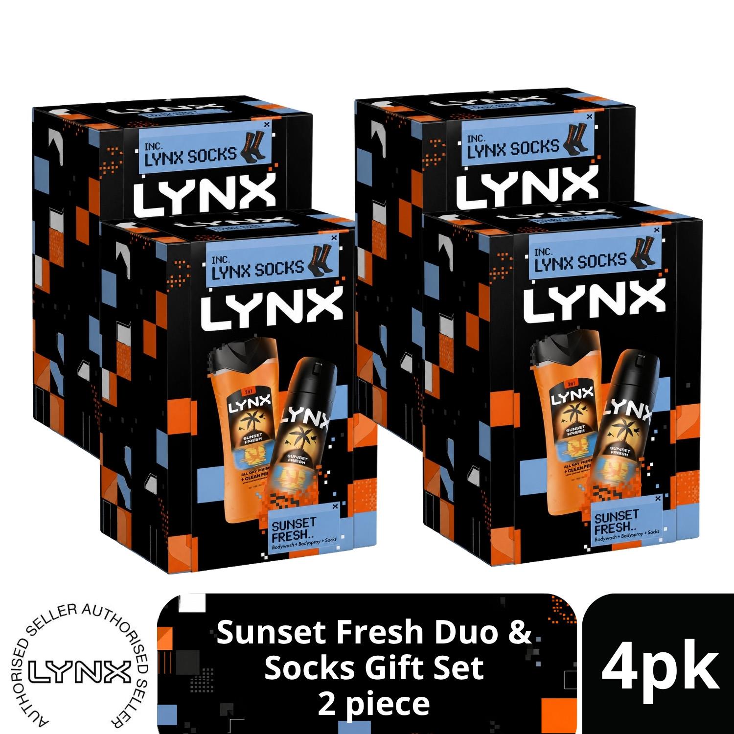 Lynx Men's Orange Sunset Fresh Duo & Socks – Gift Set – 2 Piece Each In | Size: 1 Pack - Image 2