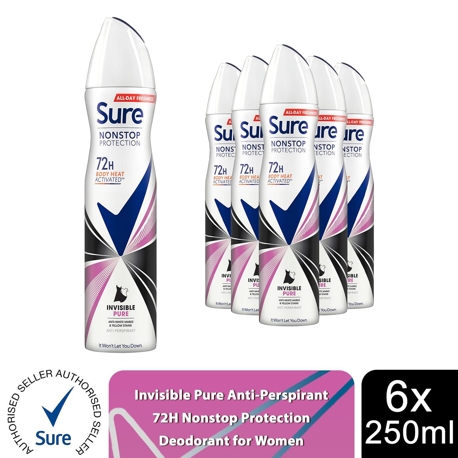 Sure Women Anti-perspirant 72H Nonstop Protection Deodorant, 250ml 6 Pack - Picture 57 of 90