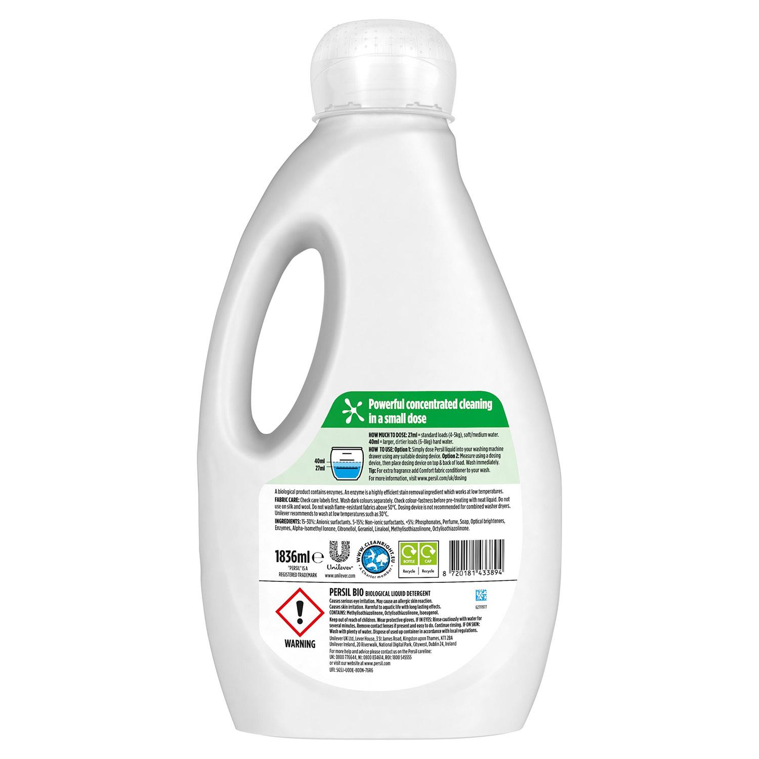 Persil XXL Washing Liquid Detergent Bio, Non-Bio, Colour Protect 1.836L, 68W - Picture 60 of 72