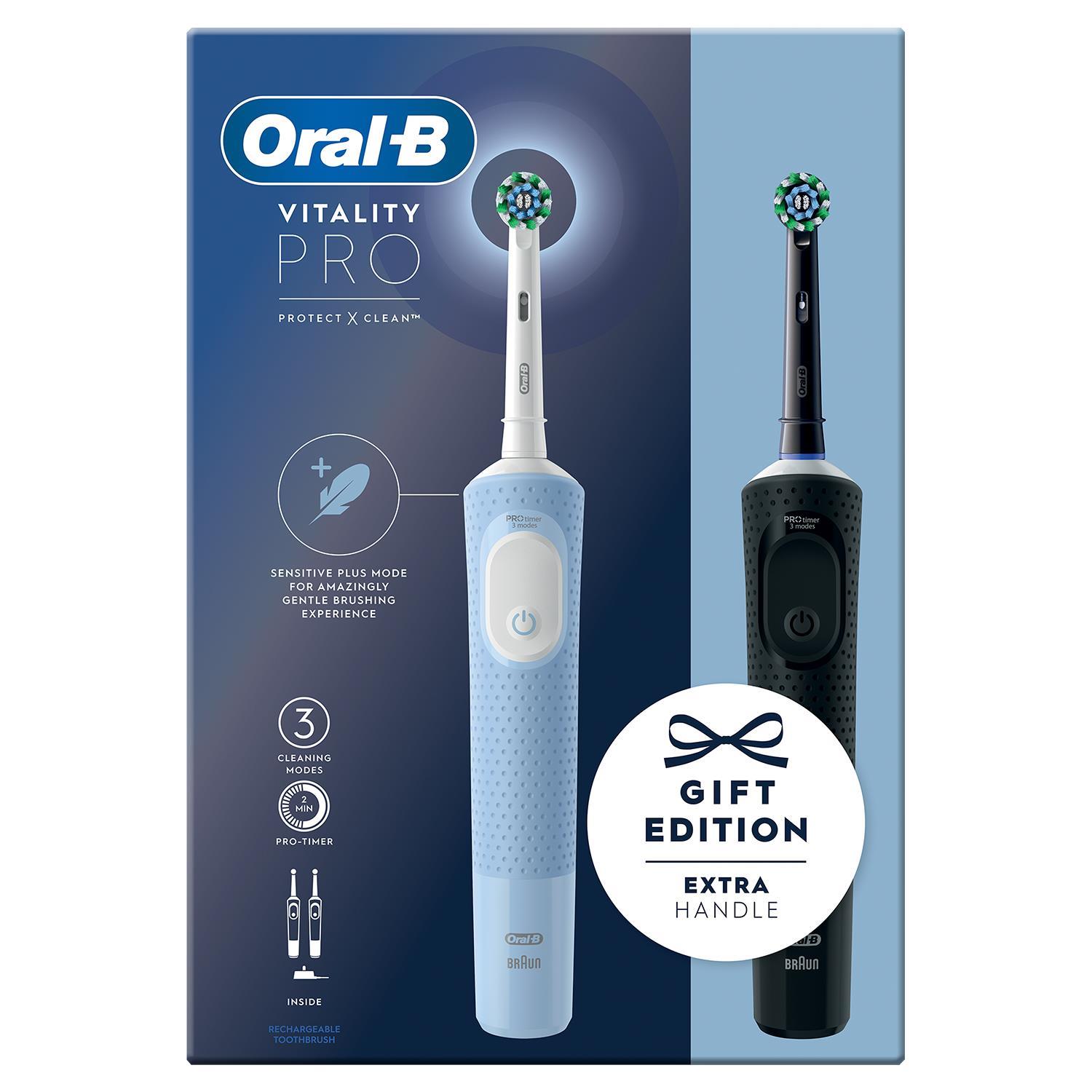 Oral-B Vitality Pro Duo Elektrische Zahnbürste Black & Lilac mit 8x Nachfüllköpfen - Bild 20 von 24