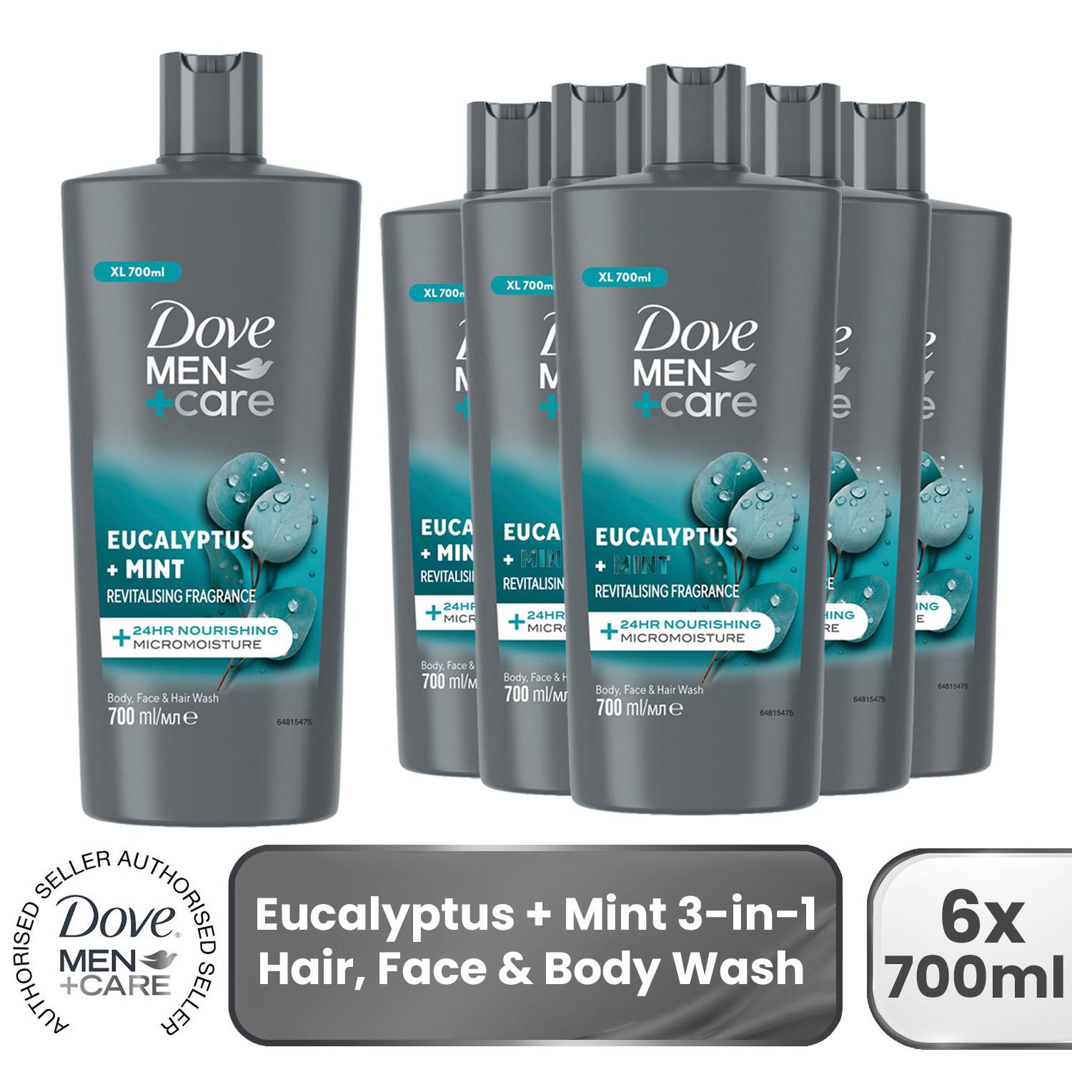 Dove Men+Care 3-in-1 Hair Face and Body Wash Eucalyptus and Mint 700ml - Image 4