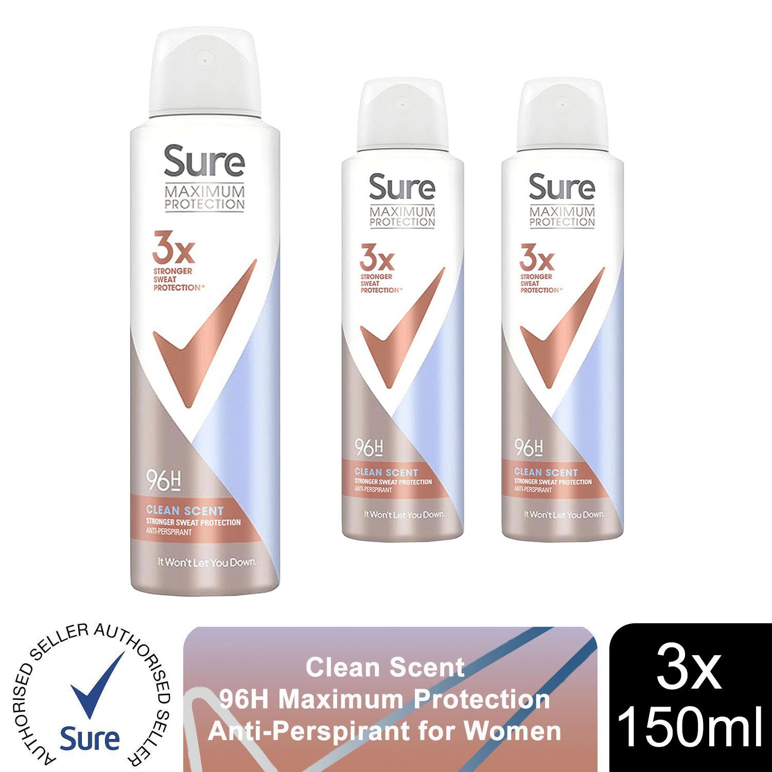 Sure Women Anti-Perspirant 96H Maximum Protection Deo 150ml, Select Scent & Pack - Picture 12 of 200