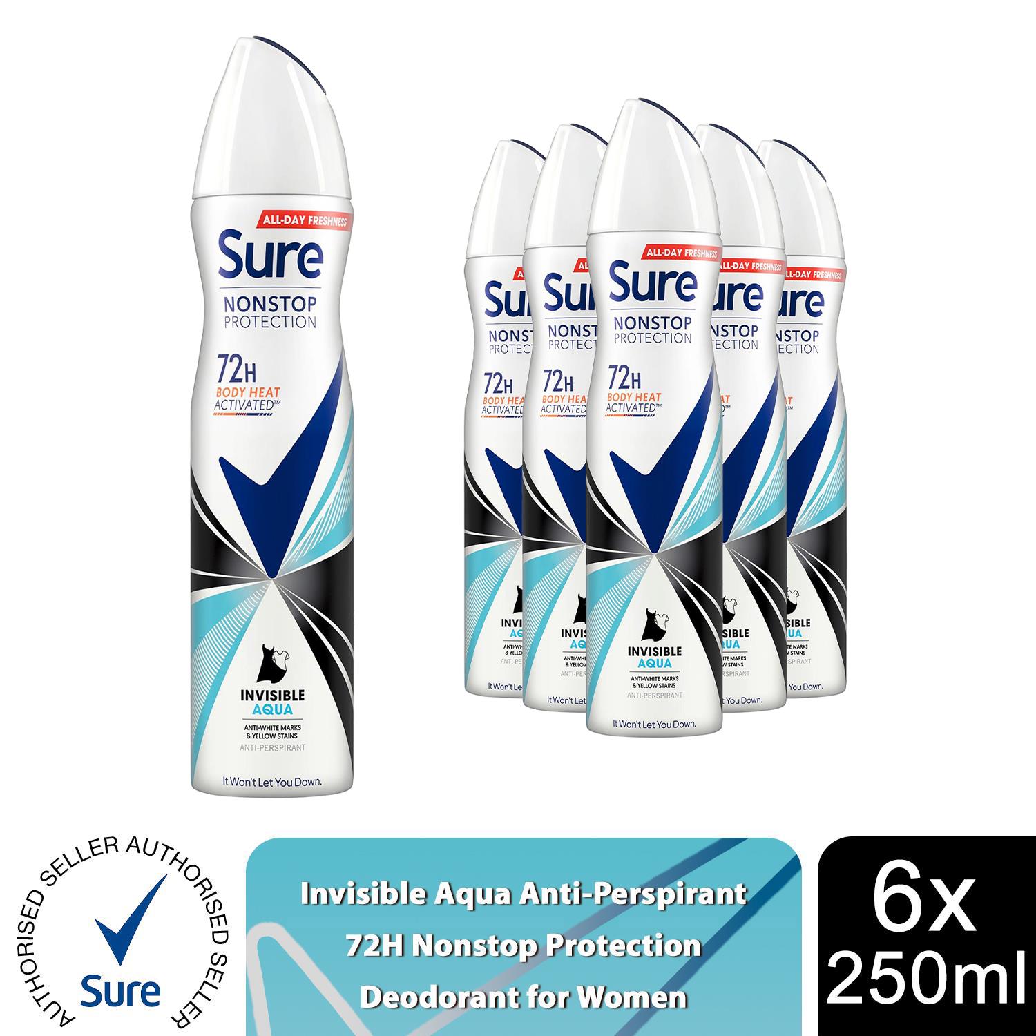 Sure Women Anti-perspirant 72H Nonstop Protection Deodorant, 250ml 6 Pack - Picture 47 of 90