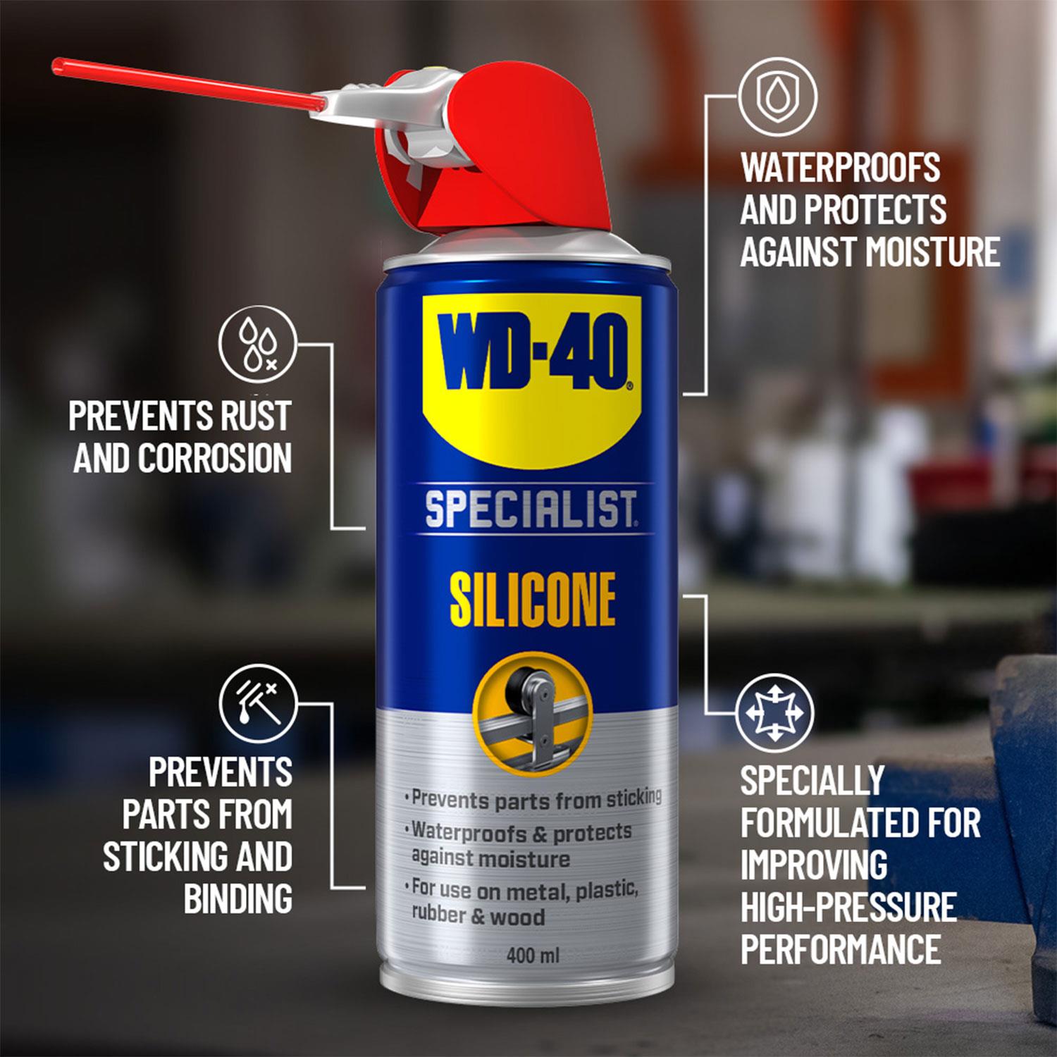 WD-40 Specialist Silicone Lubricant 400ml All-Weather Protection, Buy 1, 2 or 3 - Afbeelding 26 van 30