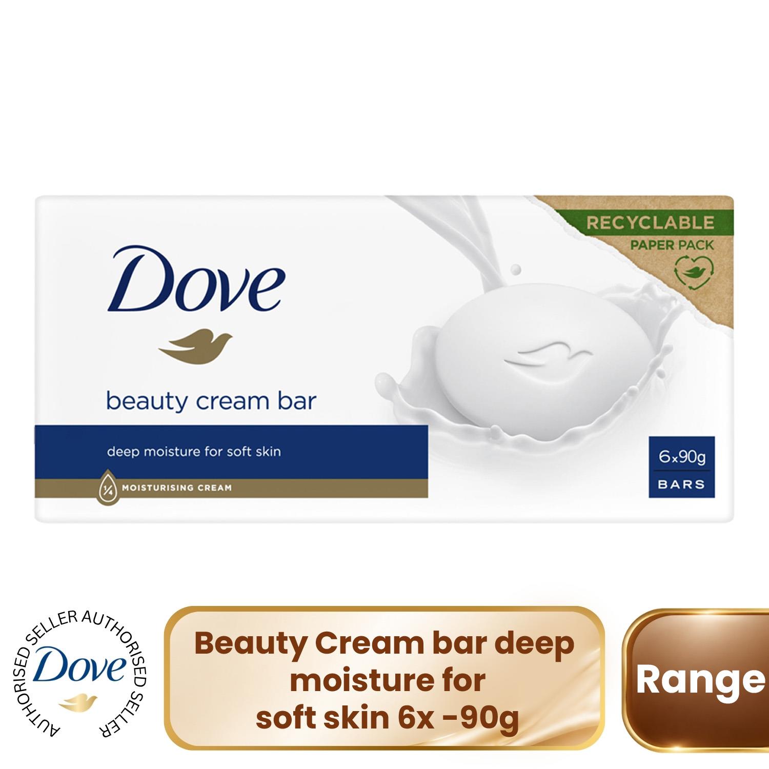 Dove Orignal Moisturising Beauty Cream Bar for Soft & Smooth Skin, 6 x 90g