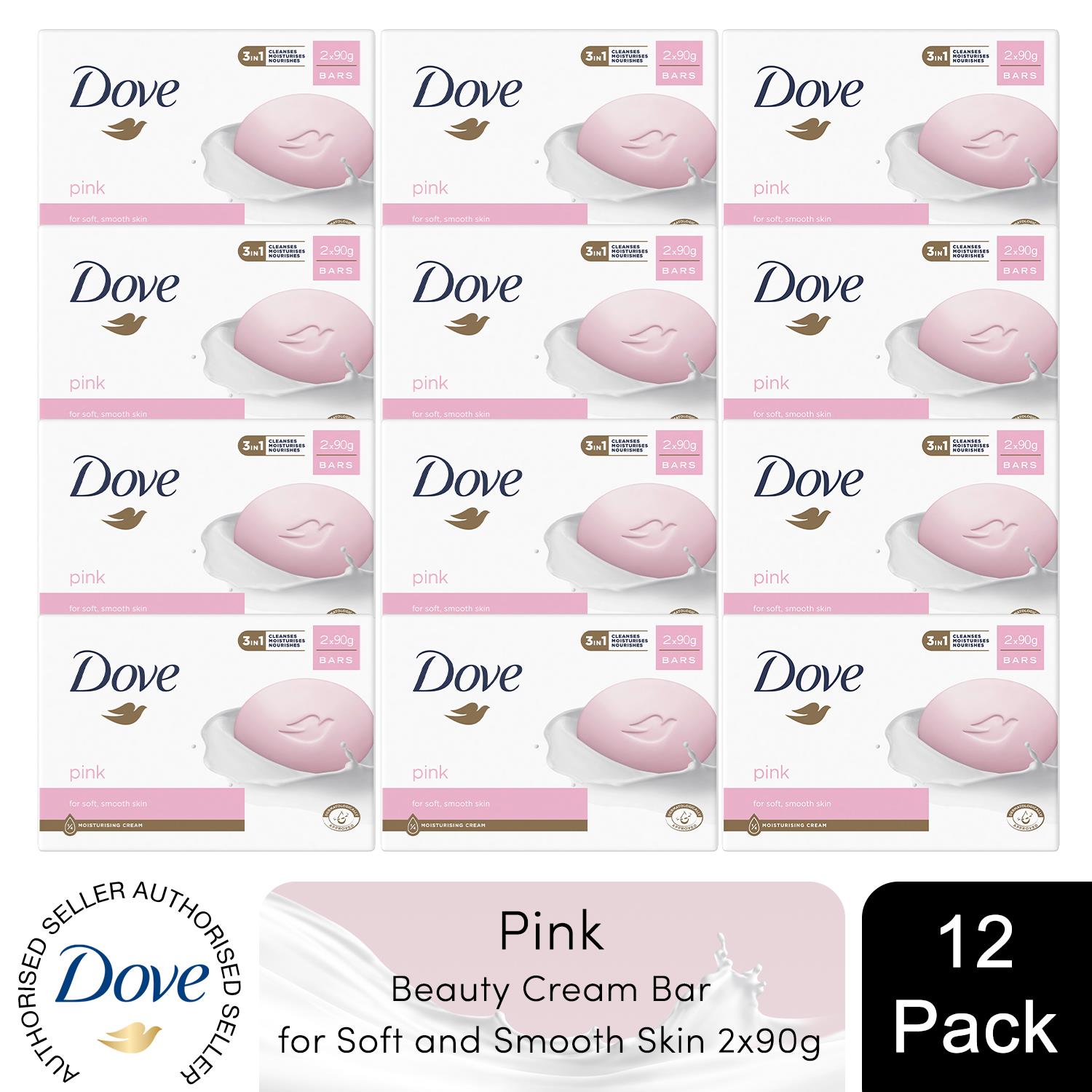 Dove Moisturising Beauty Cream Bar for Sensitive & Soft, Smooth Skin, 2x90g