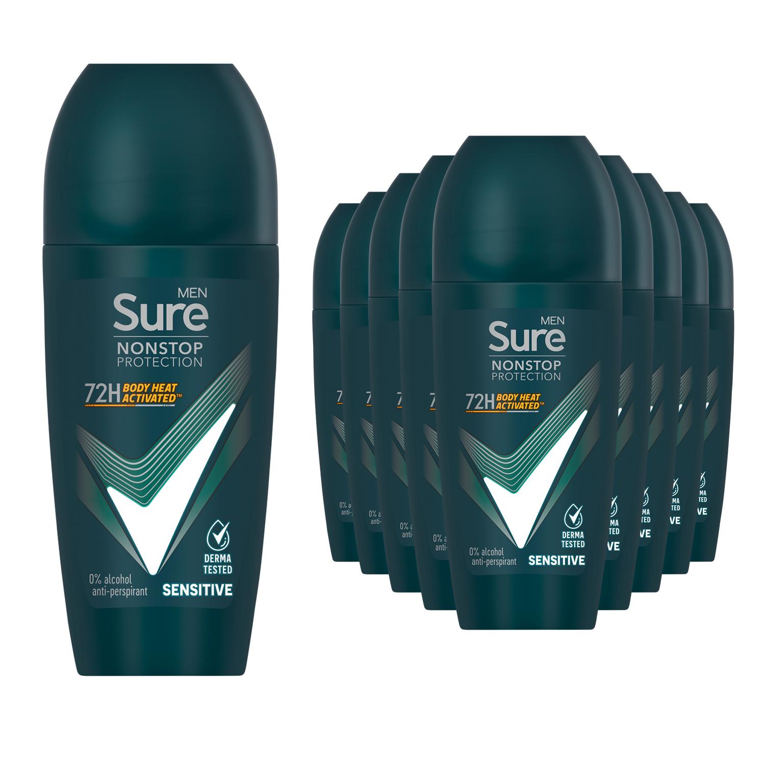 Sure Men Antiperspirant Deodorant Roll On 72H Nonstop Protection 50ml, 24 Pack - Picture 35 of 44