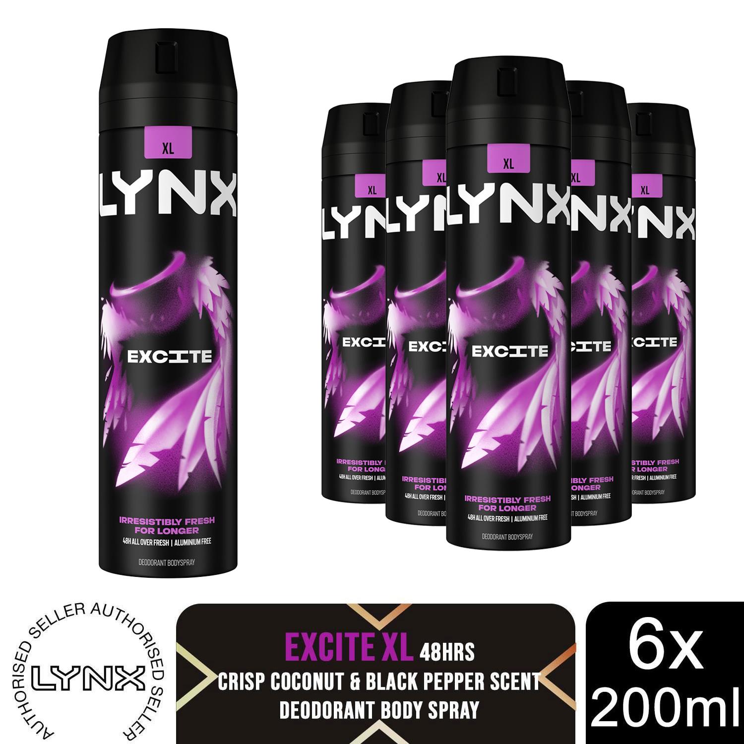 Lynx XL 48-Hour High Definition Fragrance Body Spray Deodorant, 6