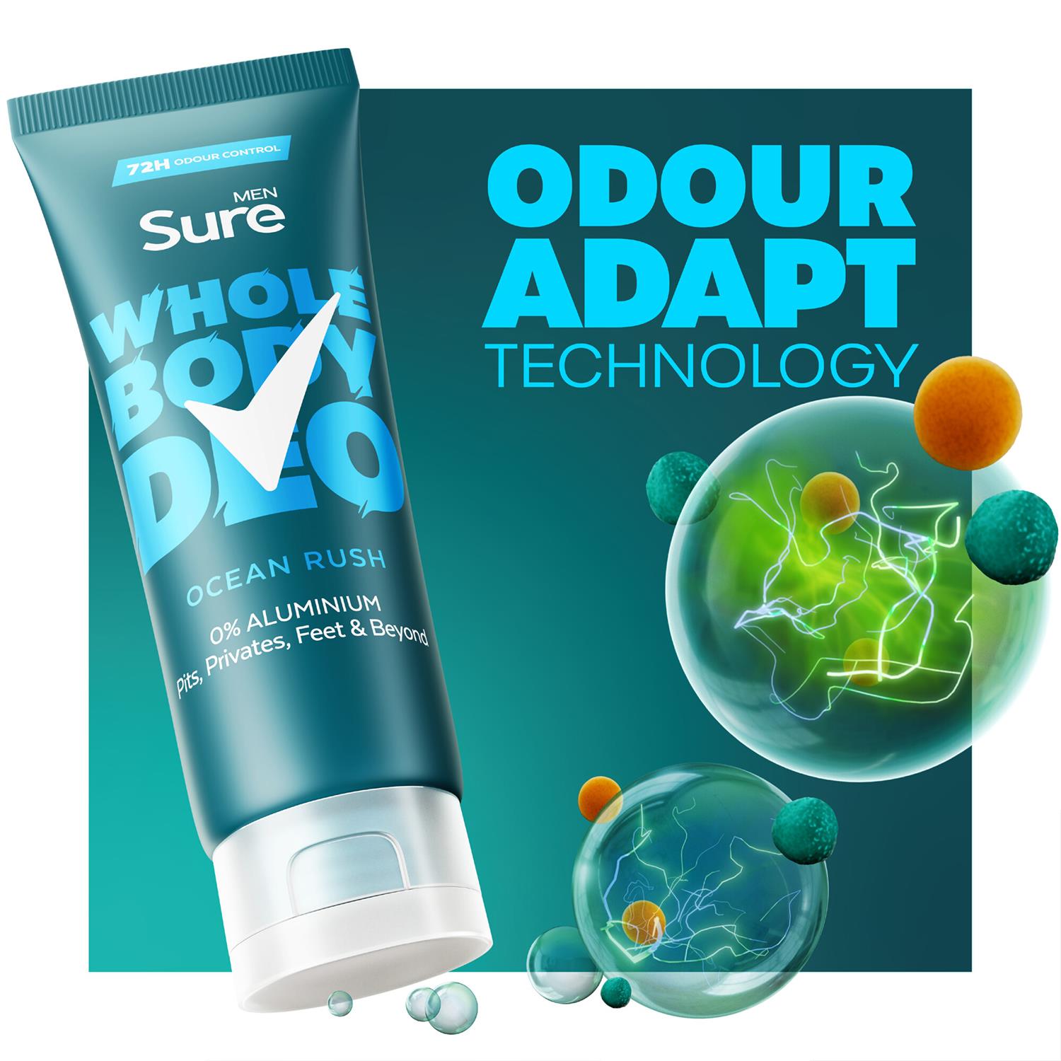 Sure Men Whole Body Deodorant Cream Ocean Rush & Active Fresh, 75ml - Picture 48 of 64