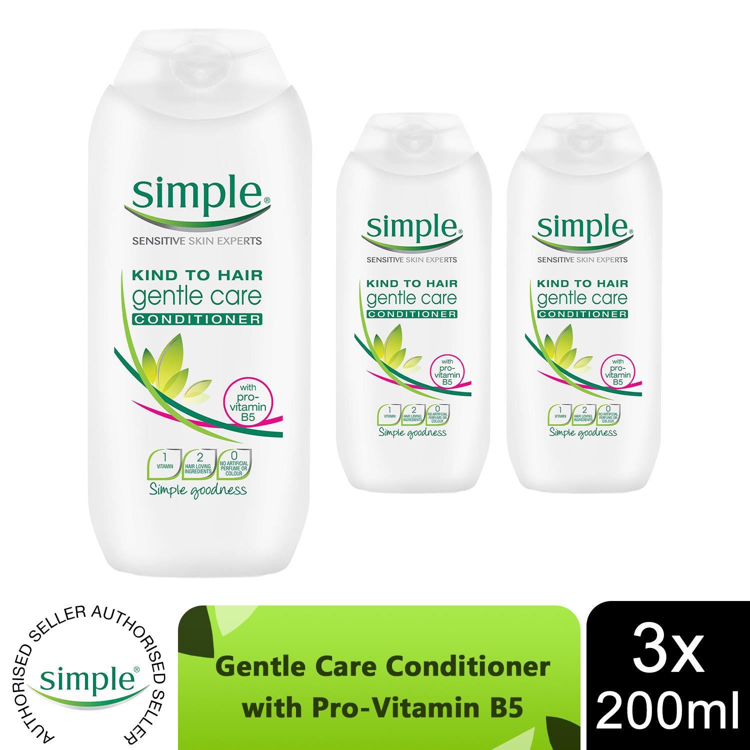 Simple Kind to Hair Gentle Care Shampoo or Conditioner, 3 or 6 Packs of 200ml - Picture 11 of 57