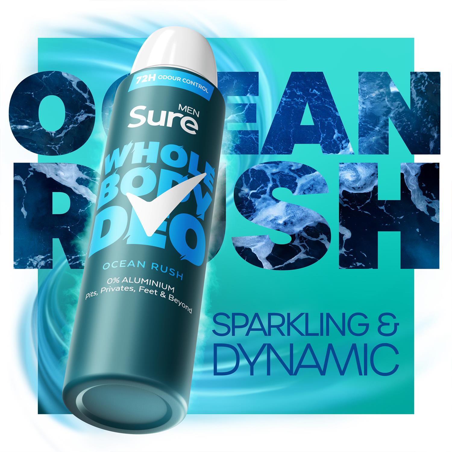 Sure Men Whole Body Deodorant Spray Ocean Rush & Active Fresh, 150ml - Picture 60 of 88