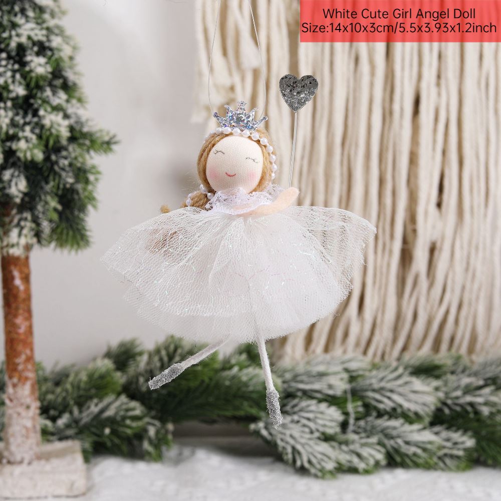 Merry Christmas 2024 Purple Angel Girl Doll Tree Pendant Decoration Noel Natal - Picture 42 of 48