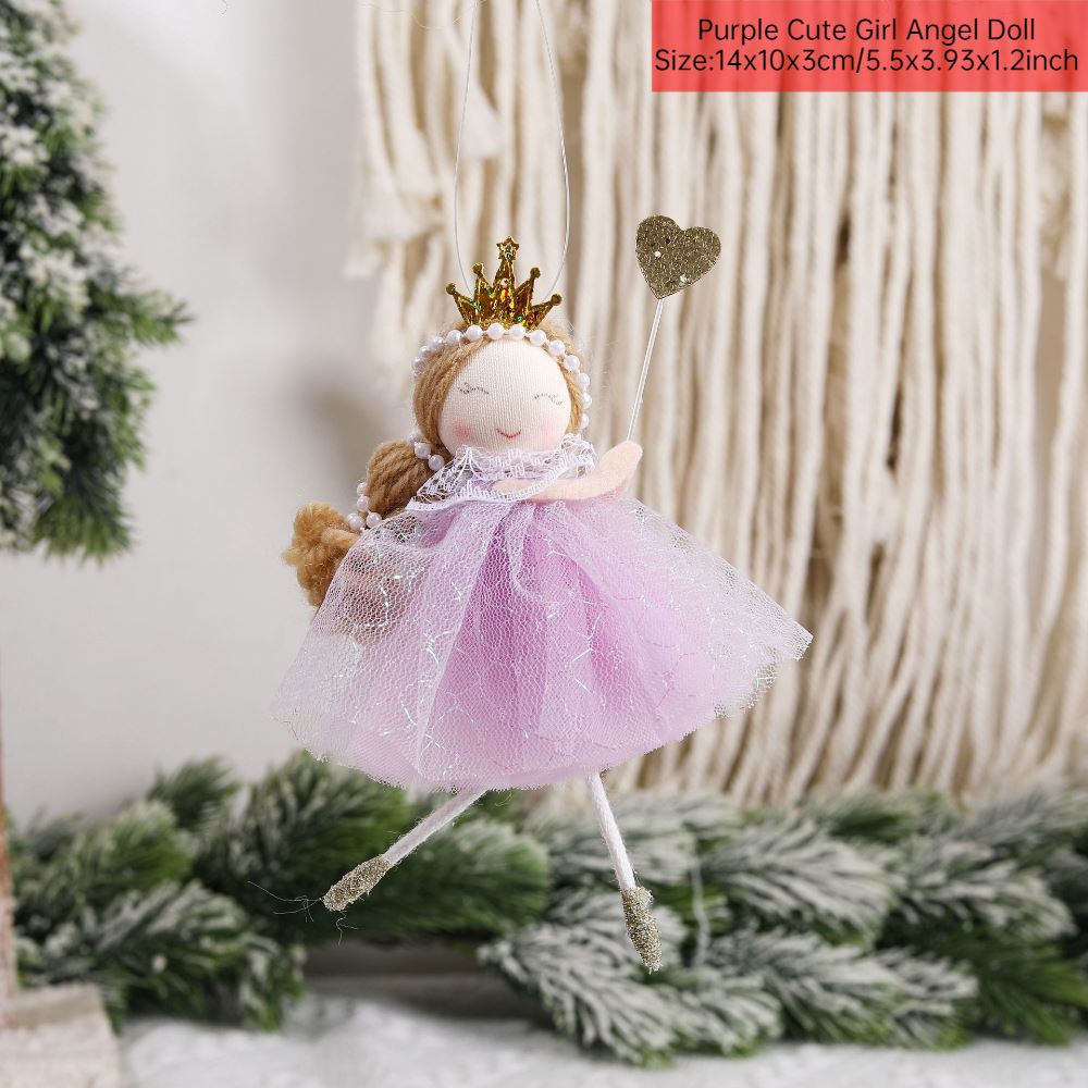 Merry Christmas 2024 Purple Angel Girl Doll Tree Pendant Decoration Noel Natal - Picture 41 of 48