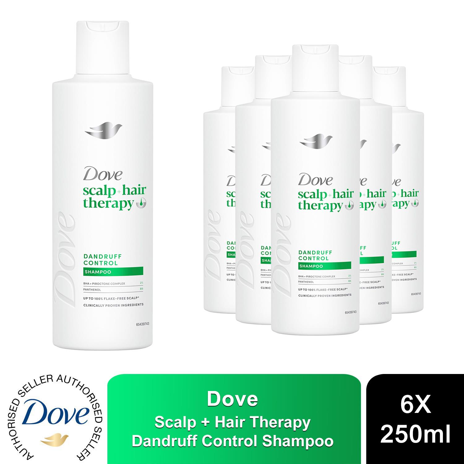 Dove Scalp + Hair Therapy Dandruff Control Shampoo or Conditioner 250ml, 6 Pack