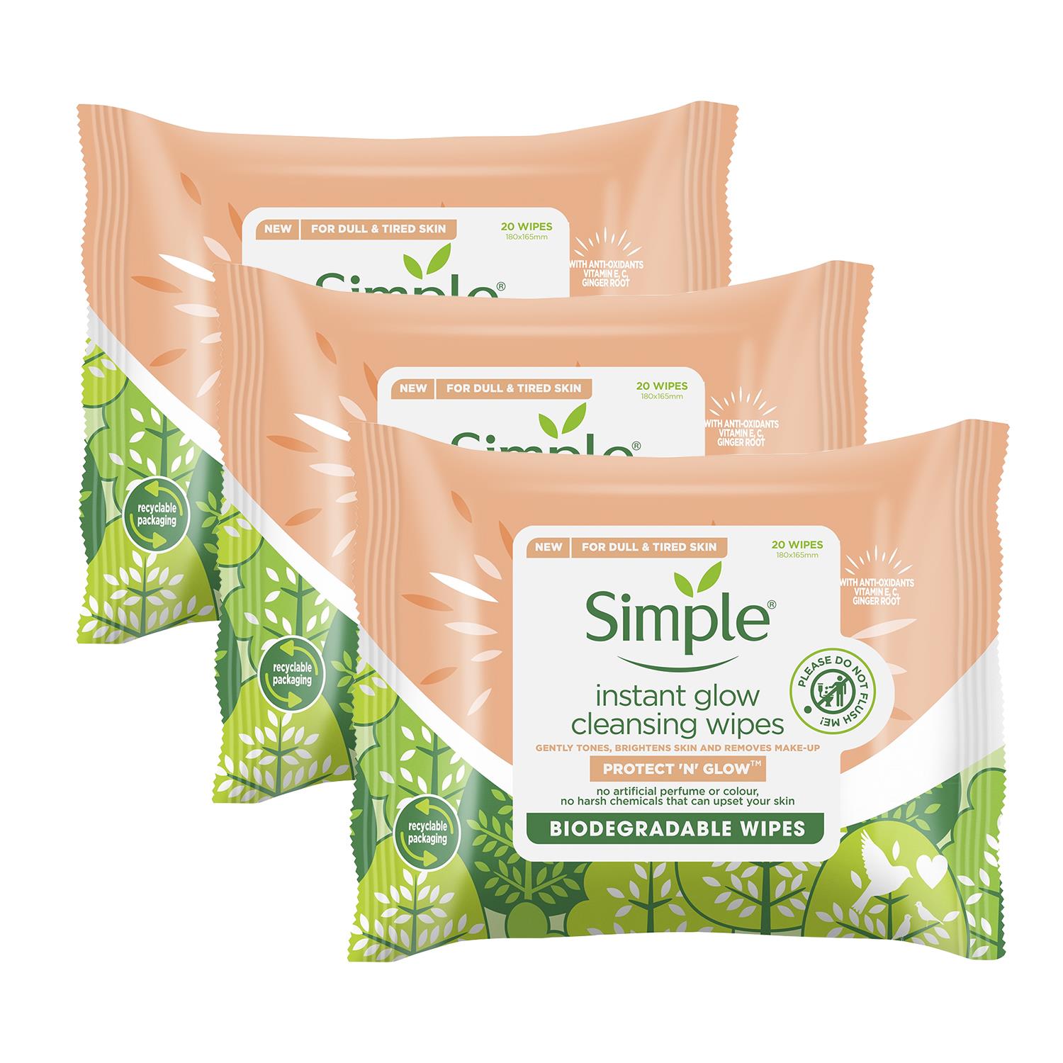 Simple Biodegradable Cleansing Facial Wipes, 3x20 Wipes - Picture 54 of 54