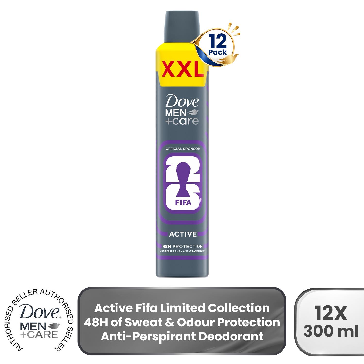Dove Men+Care FIFA Active Anti-Perspirant Deodorant Spray 48H Protection 6x300ml - Image 5